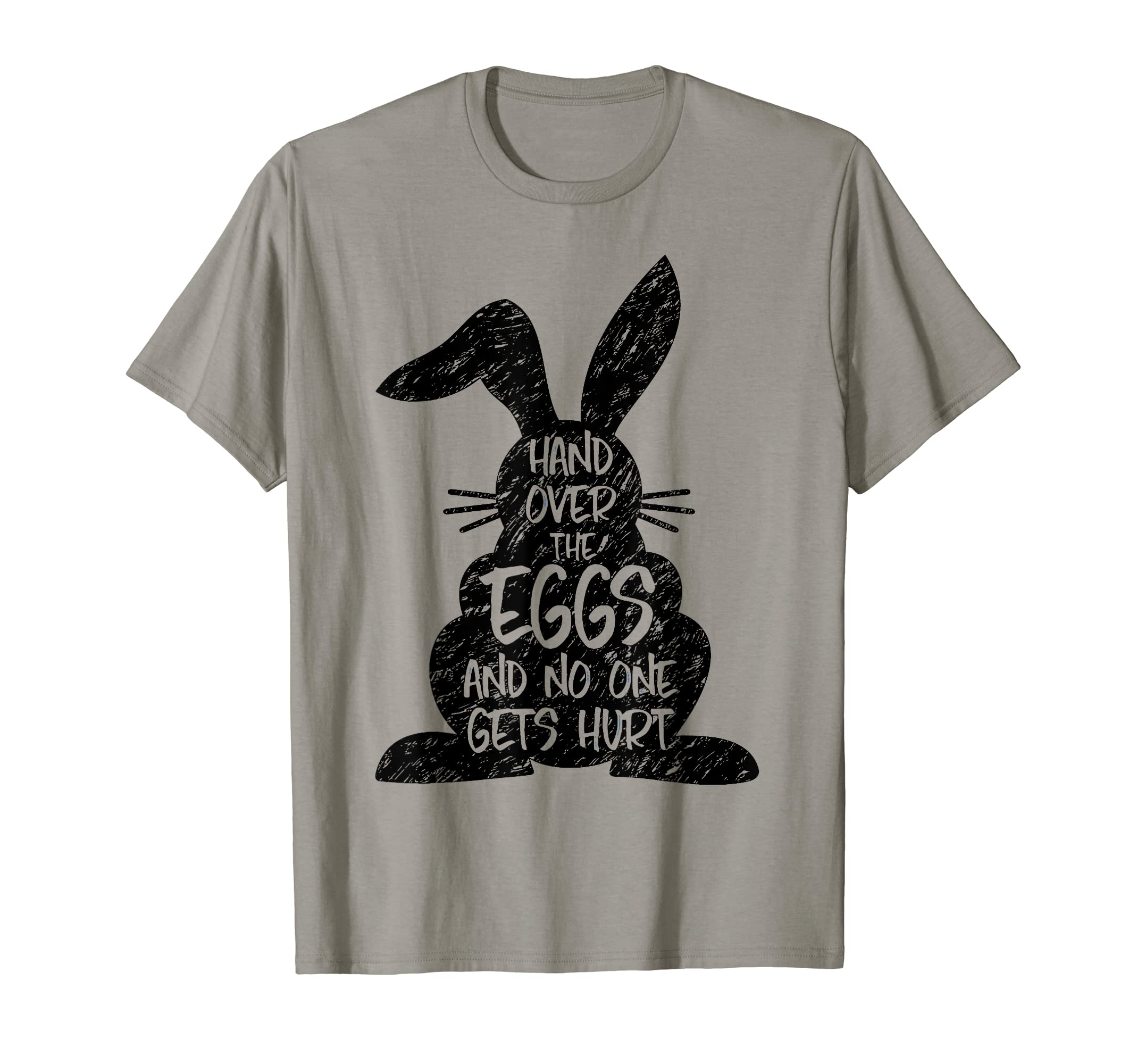 Hand Over Hurt Crazy Rabbit Bunny Easter Egg Hunt Chicken T-Shirt, Grey