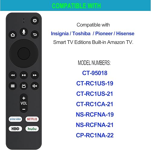 Miniatura 6 de Allimity CT-RC1US-19 NS-RCFNA-19 Control remoto de comando de voz de repuesto compatible con InsigniaToshibaPioneerHisense Smart TV Editions Tienda