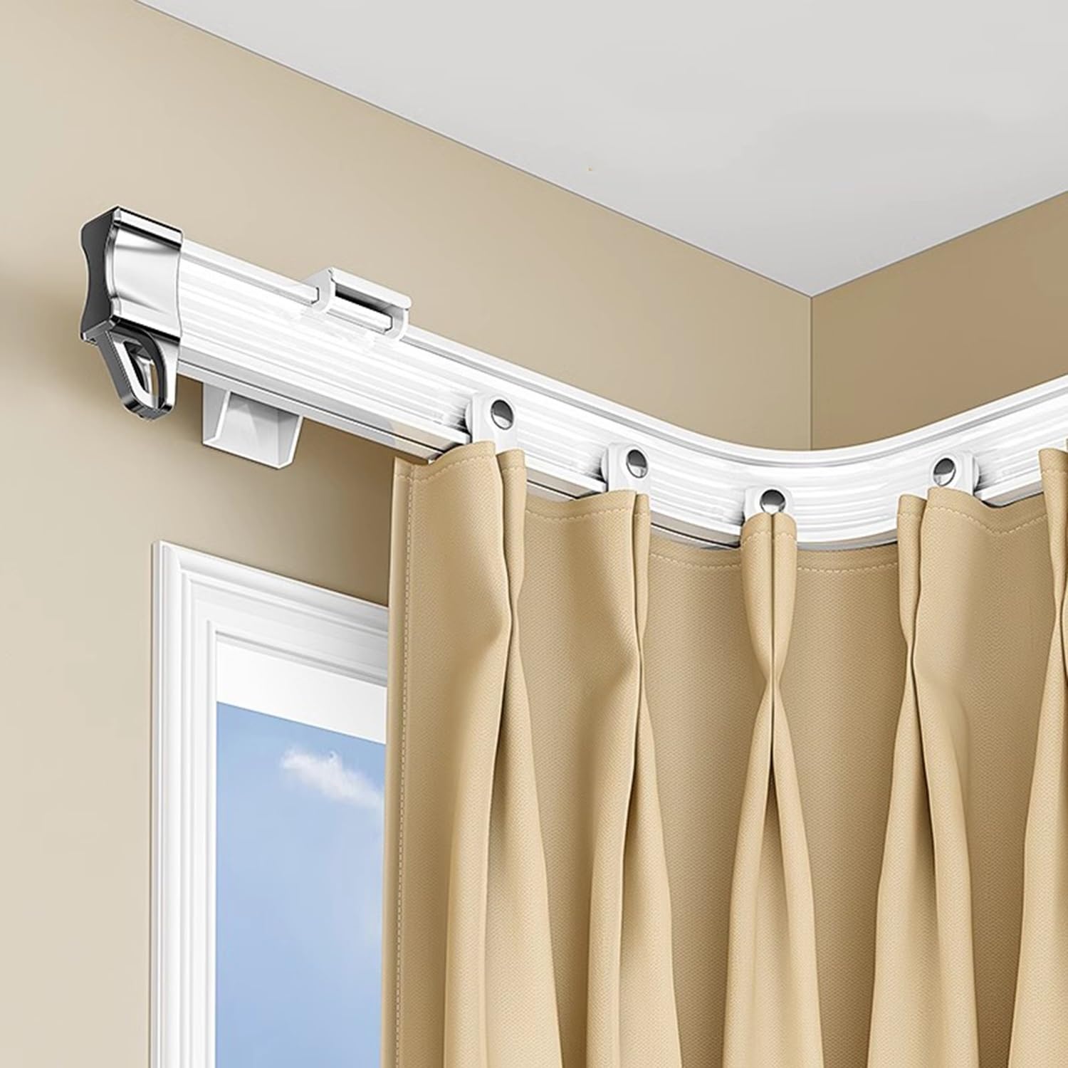 Rail rideau flexible de plafond pliable pour baie vitrée et camping-car