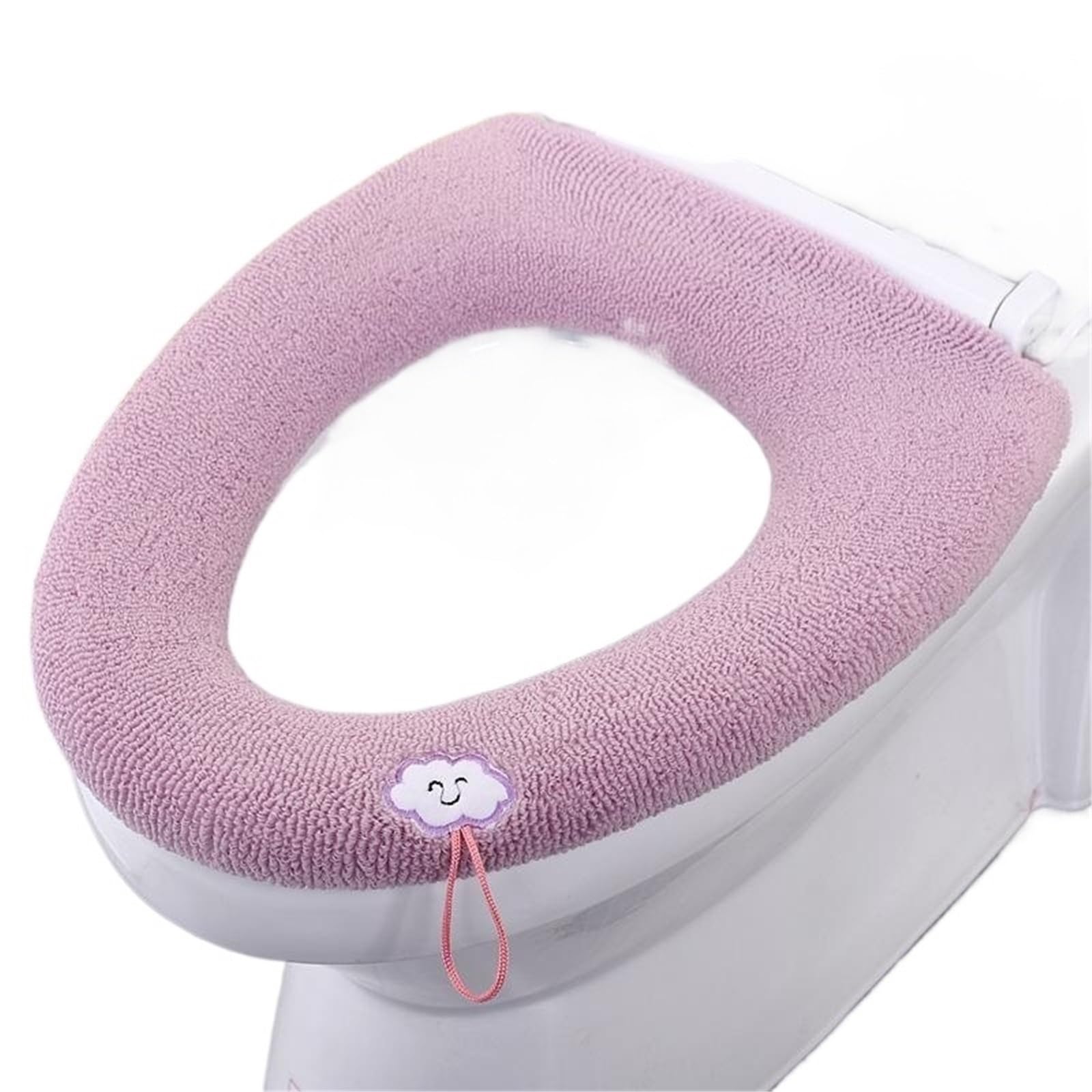 PADGCNOR Soft Toilet Seat Cushion Thicker Bathroom Toilet Seat Cover Pads - Soft Warmer Cushion Stretchable Washable Cloth(Pink)