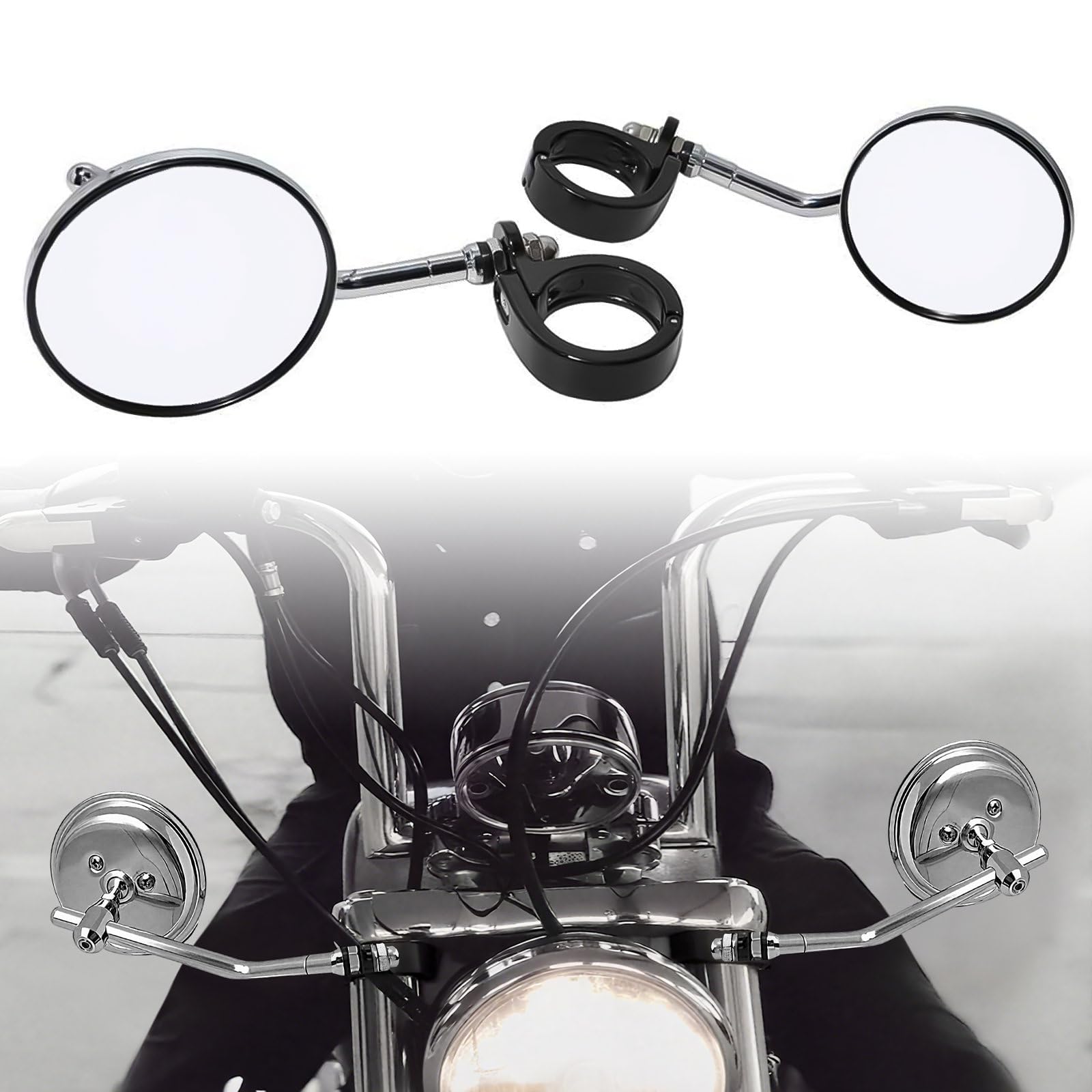 Amazon.com: GUAIMI Motorcycle Mirrors 39-41mm Fork Mount Side