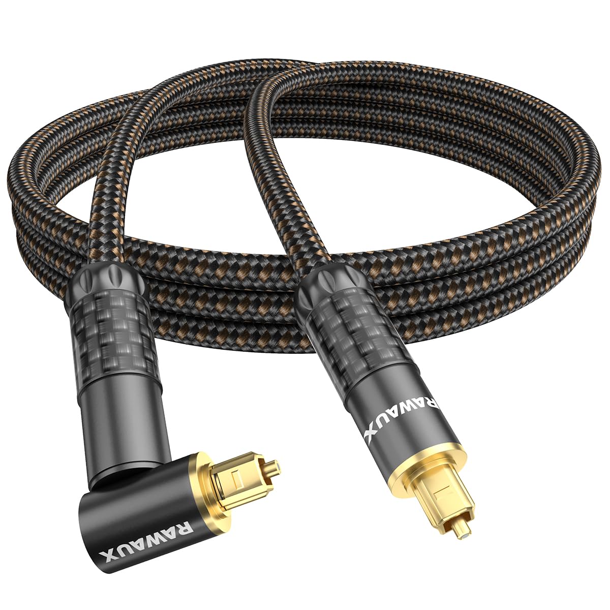 Câble Audio Optique Toslink 90° - 1 Mètre, Connecteurs Plaqués Or, Rotation 360° Pour Barre De Son, TV, Home Cinéma