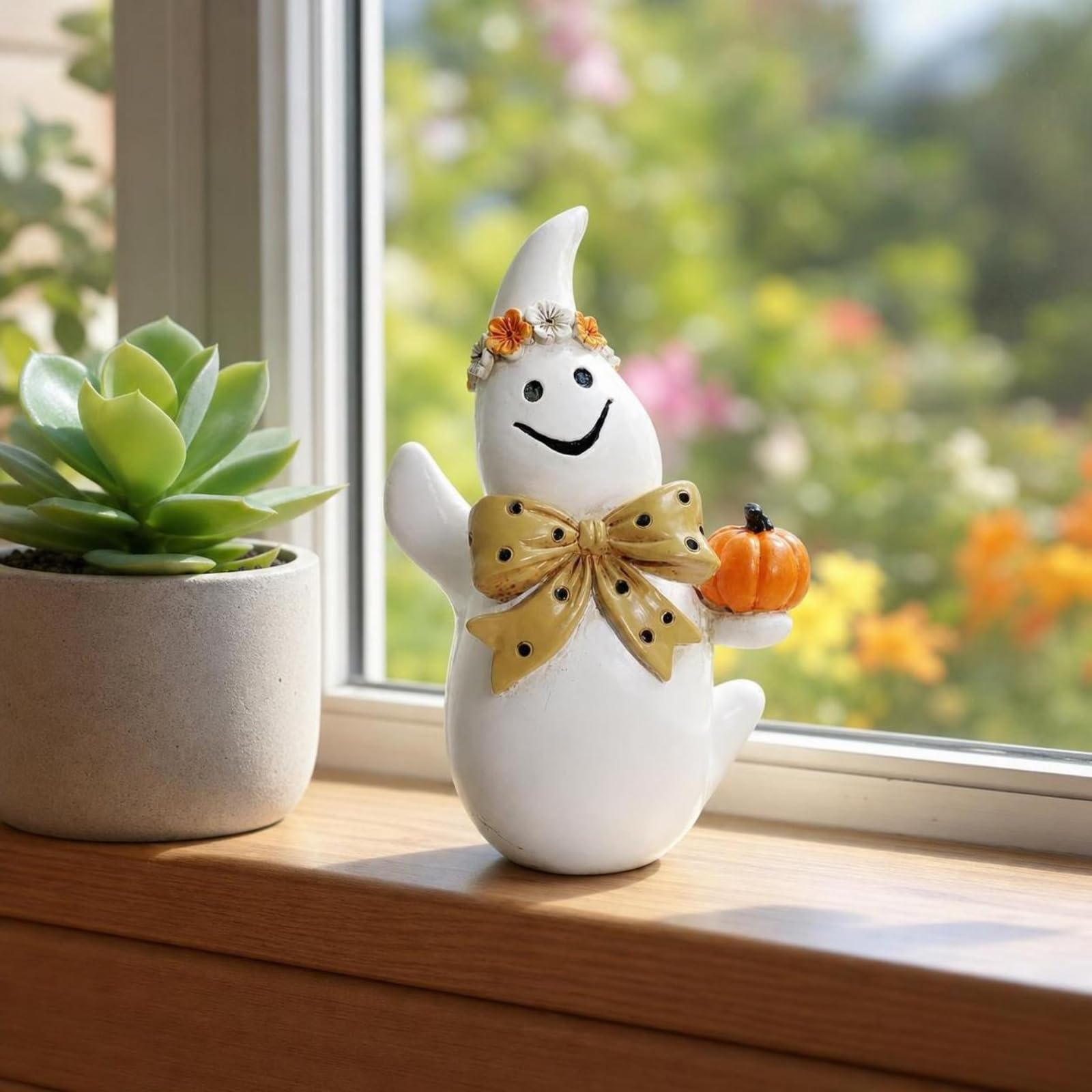 Milageto Statuina Zucca | Dettagli Dipinti a Mano, Ornamento da Scrivania, per Halloween, Mensola, Collezionisti