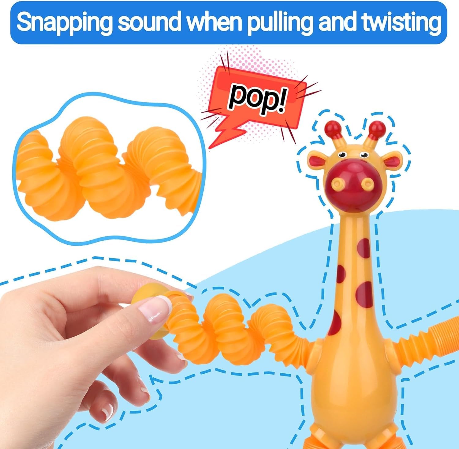 Runmay Pack of 2 Flexible Fighting Robots - Interactive Toy Set with Bendable Arms & Suction Feet - Fun Battling Game for Kids & Adults (Multicolor) (Suction Cup Giraffe Toy) 1