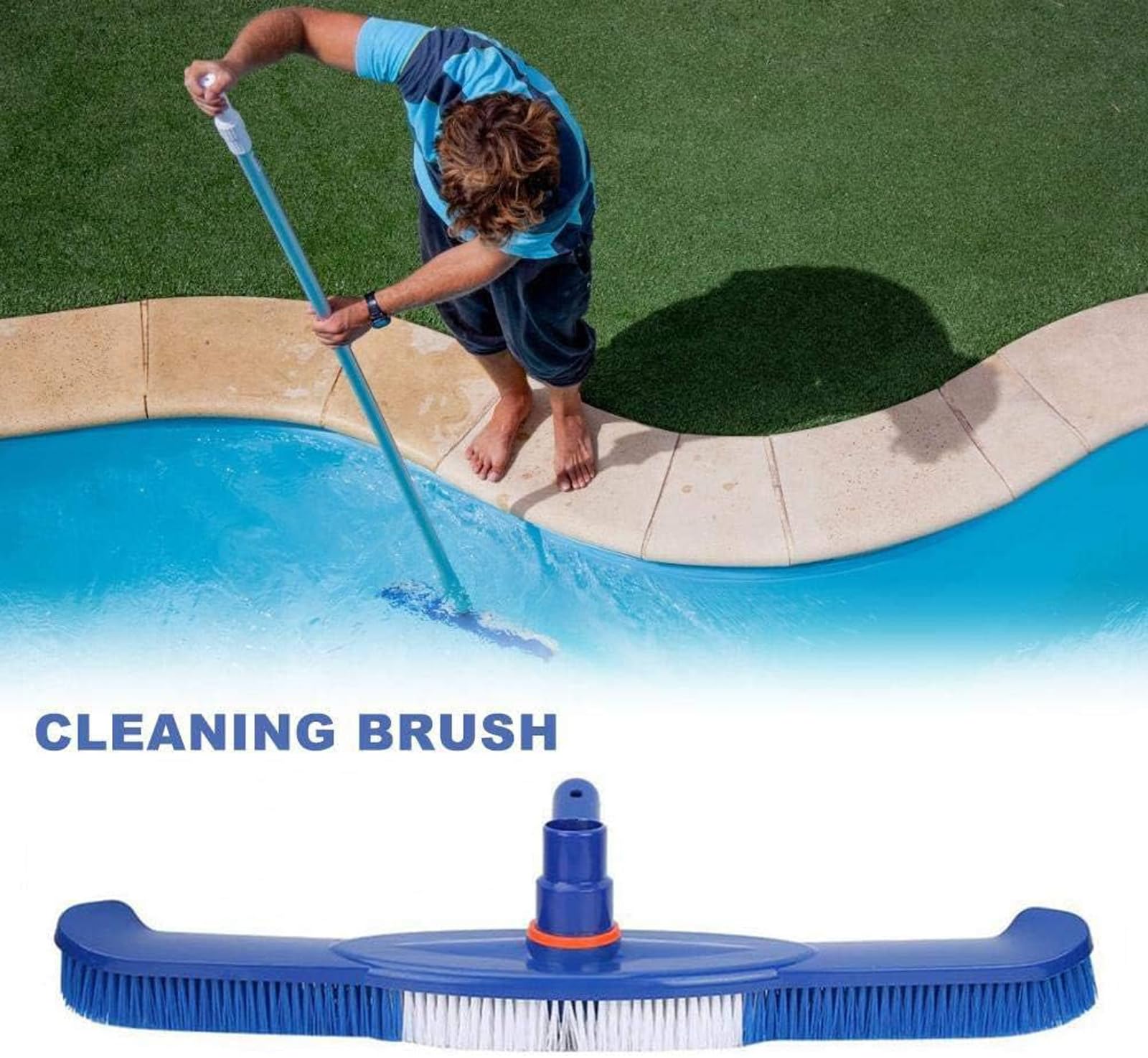 CUSMA Cepillo De Limpieza De Piscinas, Limpiador De Cepillo con Cabezal De Succión De Piscina para Herramienta De Limpieza De Suelo De Piscinas