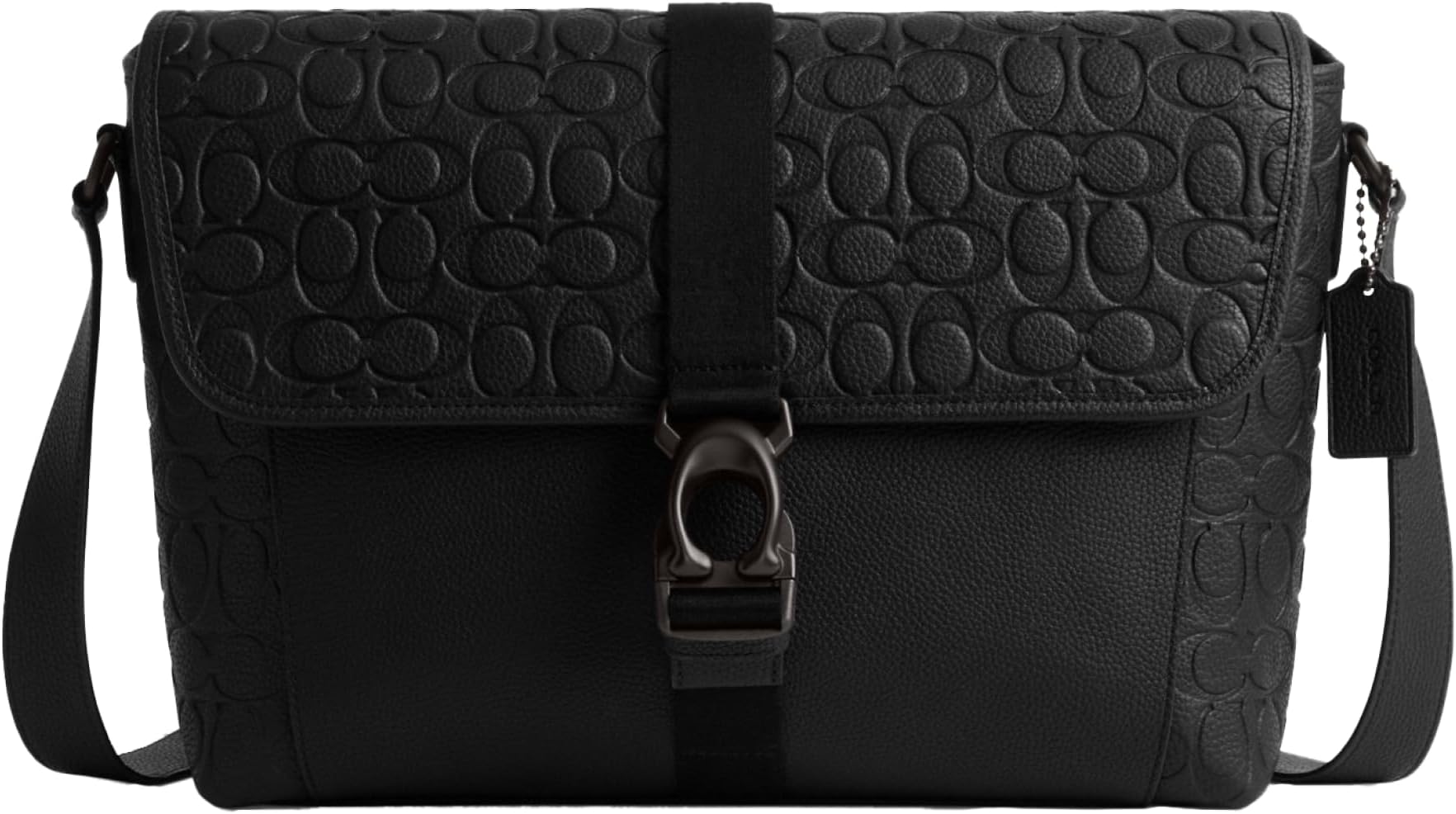 CoachBeck Messenger in Signature Pebble Leather, Black