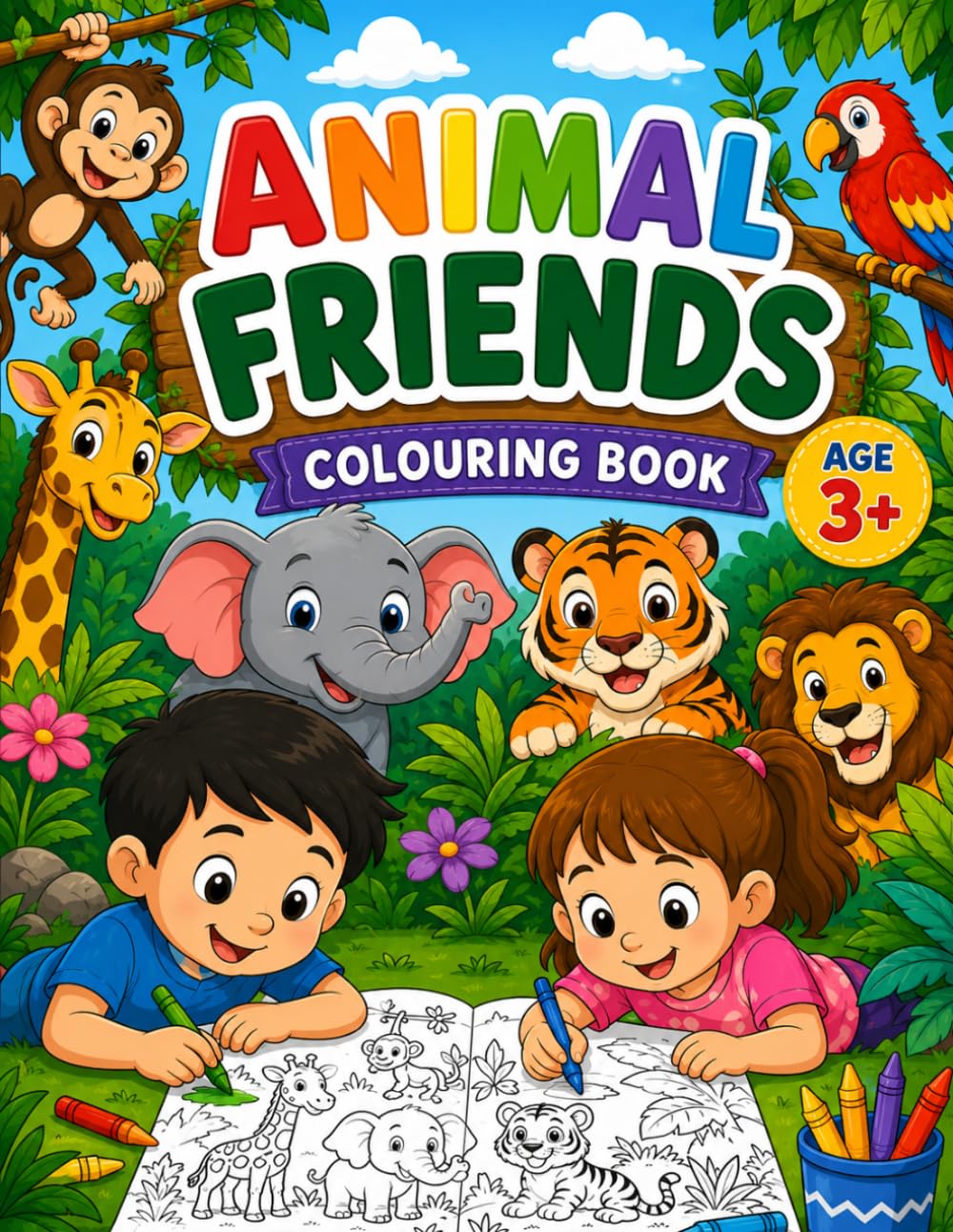 Animals Colouring book: for toddlers and Preschoolers