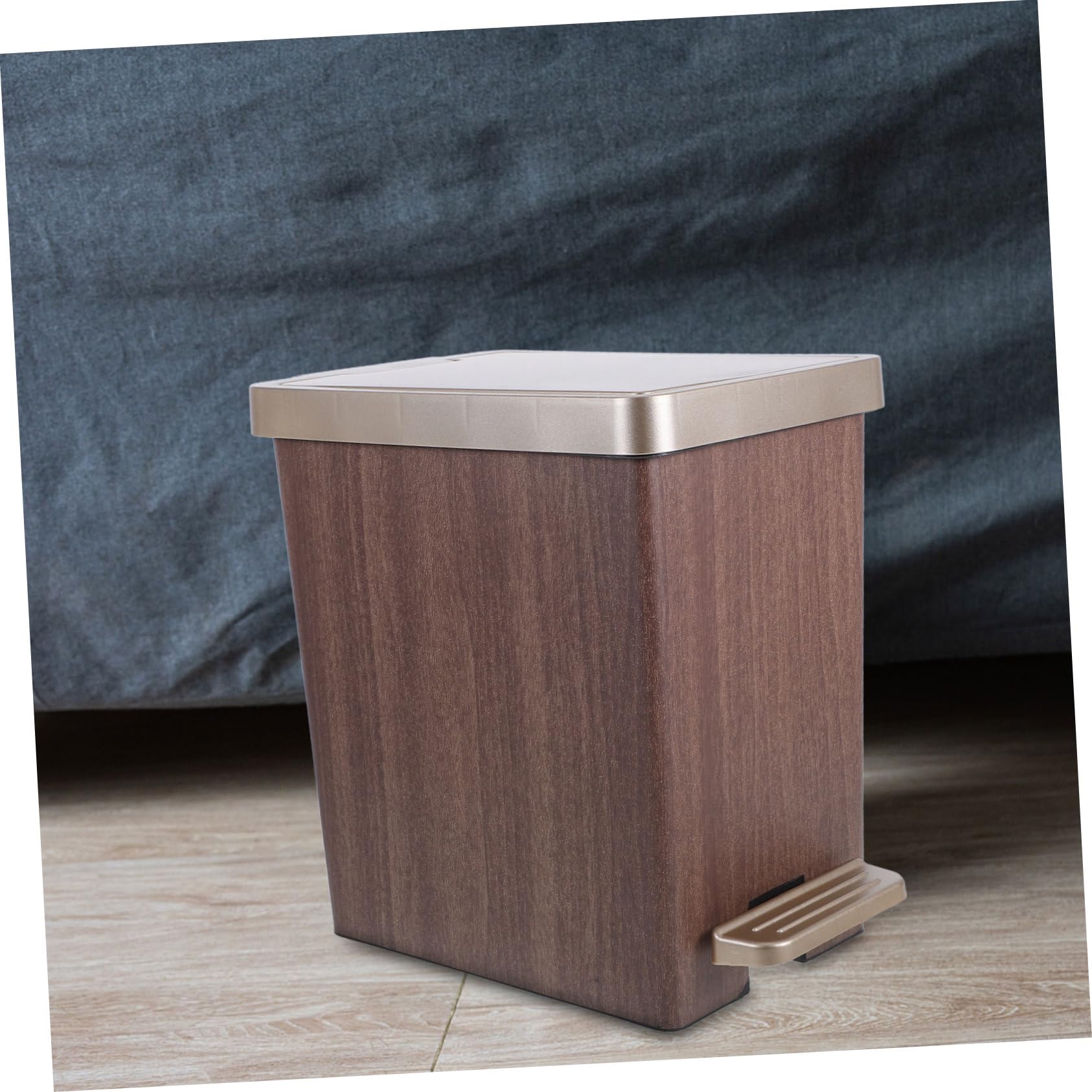 Bote de Basura de Plástico Rectangular para Baño y Dormitorio Elegante | Tapa, Diseño Sofisticado, Compacto y Discreto, Fiable, Resistente Deformación, Práctico y Duradero