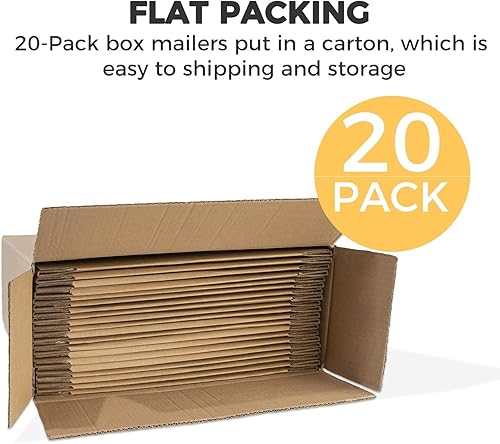 Miniatura 6 de Golden State Art, Cajas de envío superior de 11 x 9 x 3 pulgadas para embalaje de pequeñas empresas, cajas de regalo de cartón marrón medianas para