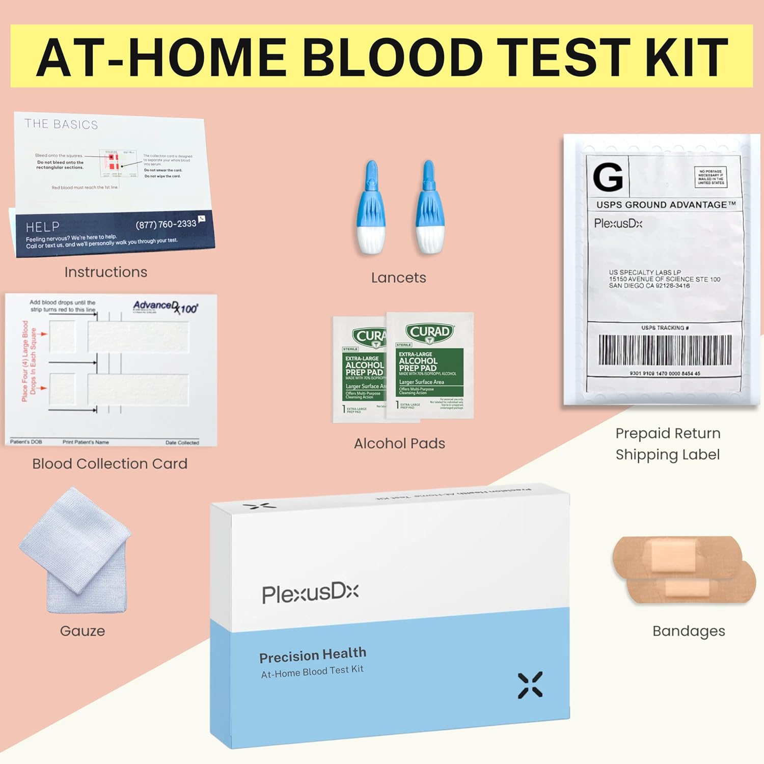 A1C Home Test Kit and Cholesterol Testing Kit | 9 Vital Biomarkers for Diabetes and Heart Health | HbA1c, Glucose, HDL, LDL, VLDL, Triglycerides | Lipids and Blood Sugar Testing Kit