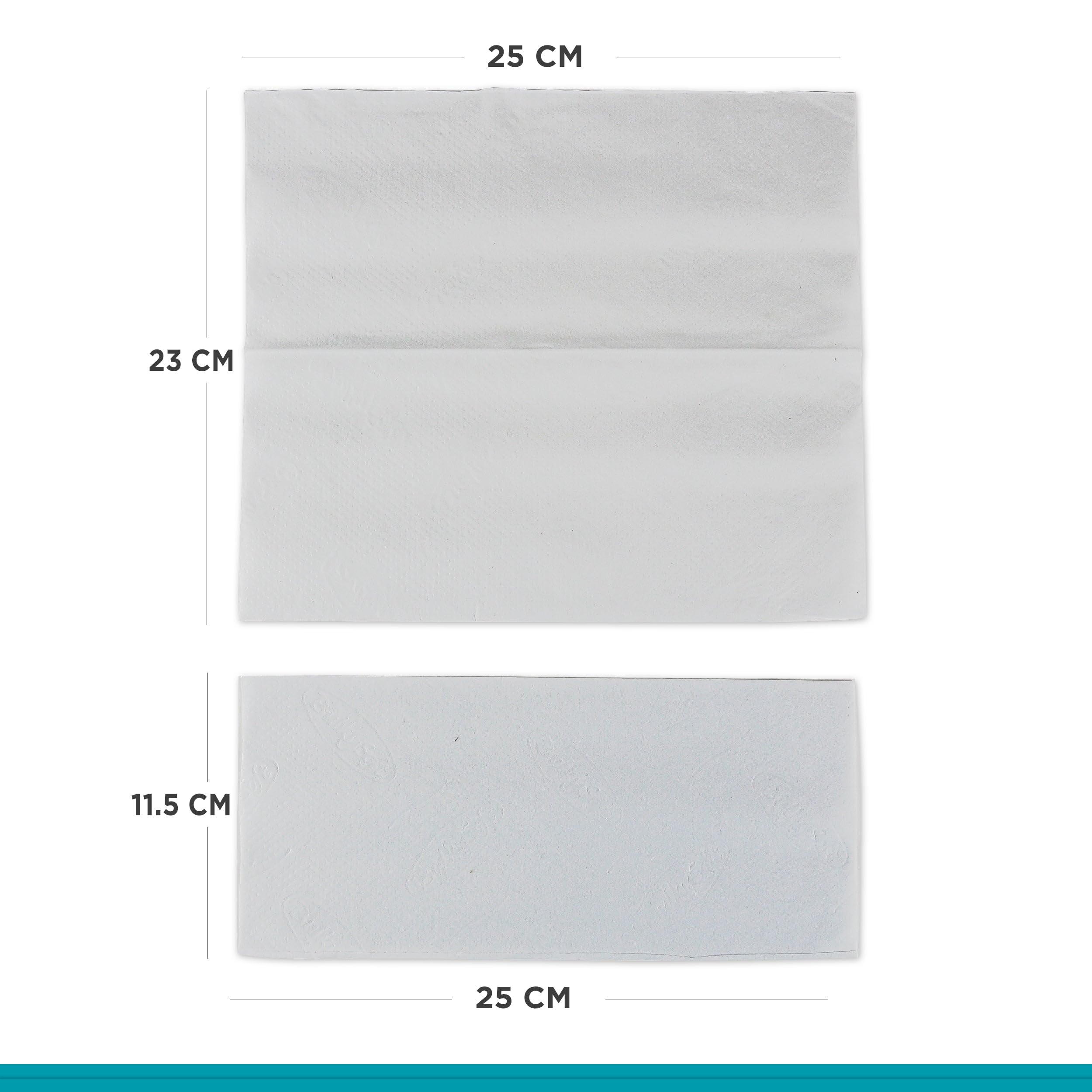 Inoverse Lot de 3000 serviettes en papier, pliées, 25 x 23 cm, pliées en zz, pour distributeur, serviettes jetables, en papier essuie-tout, blanches