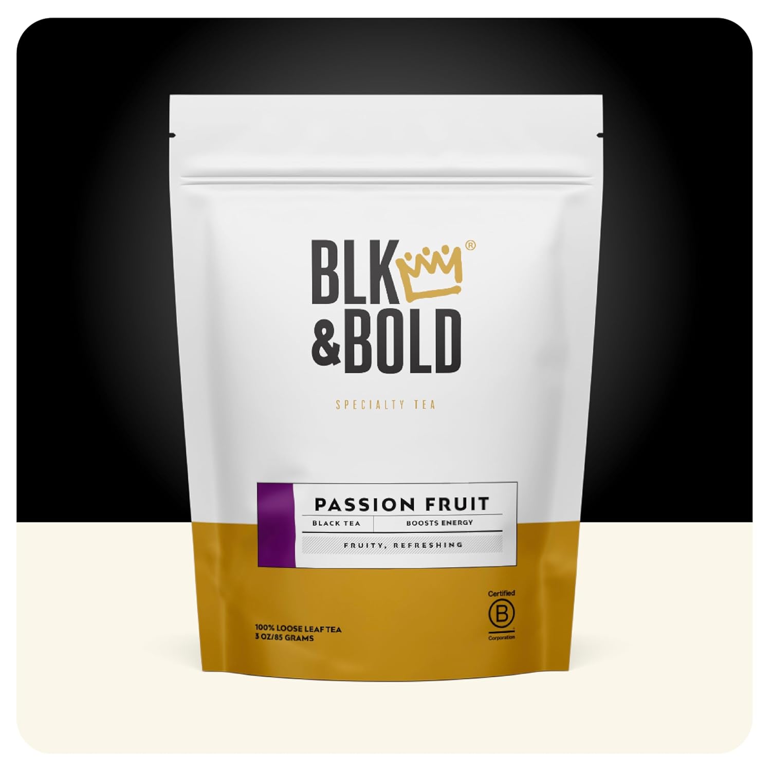 BLK & Bold Passion Fruit Loose Leaf Black Tea, Tropical & Refreshing, Bright Aromatic Blend, 3 oz (2 Pack)
