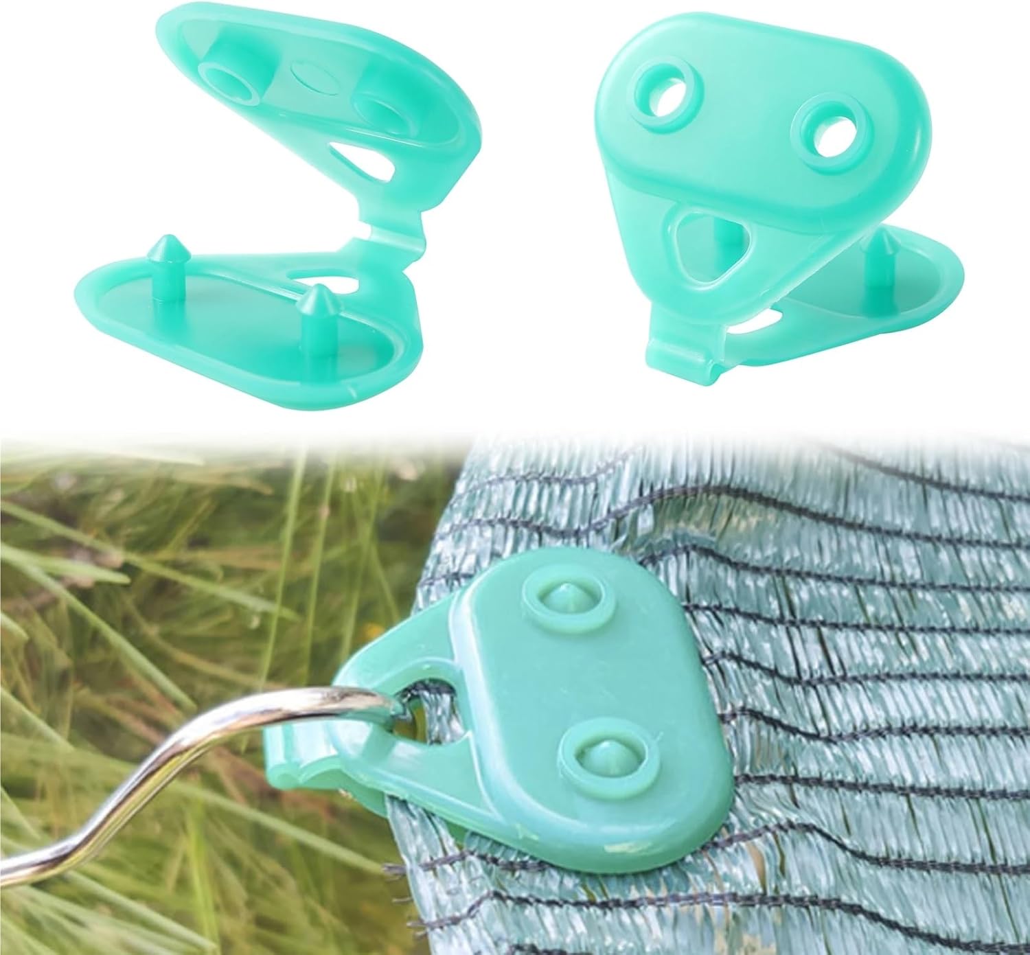 Shade Cloth Heavy Duty Lock Grip 150 Pcs Garden Building Clips: Reusable Triangle Fix Clamps for Sunshade Net, Shadow Awning & Greenhouse Cloth