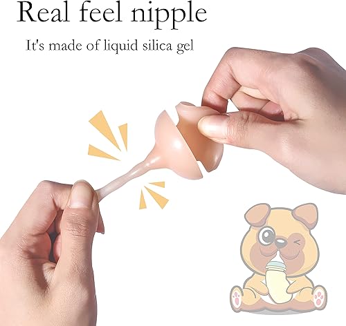 Miniatura 3 de Bubble milk bowl Kits de biberones de leche para mascotas con jeringa de pezón de repuesto chupete de silicona para cachorros recién nacidos gatitos