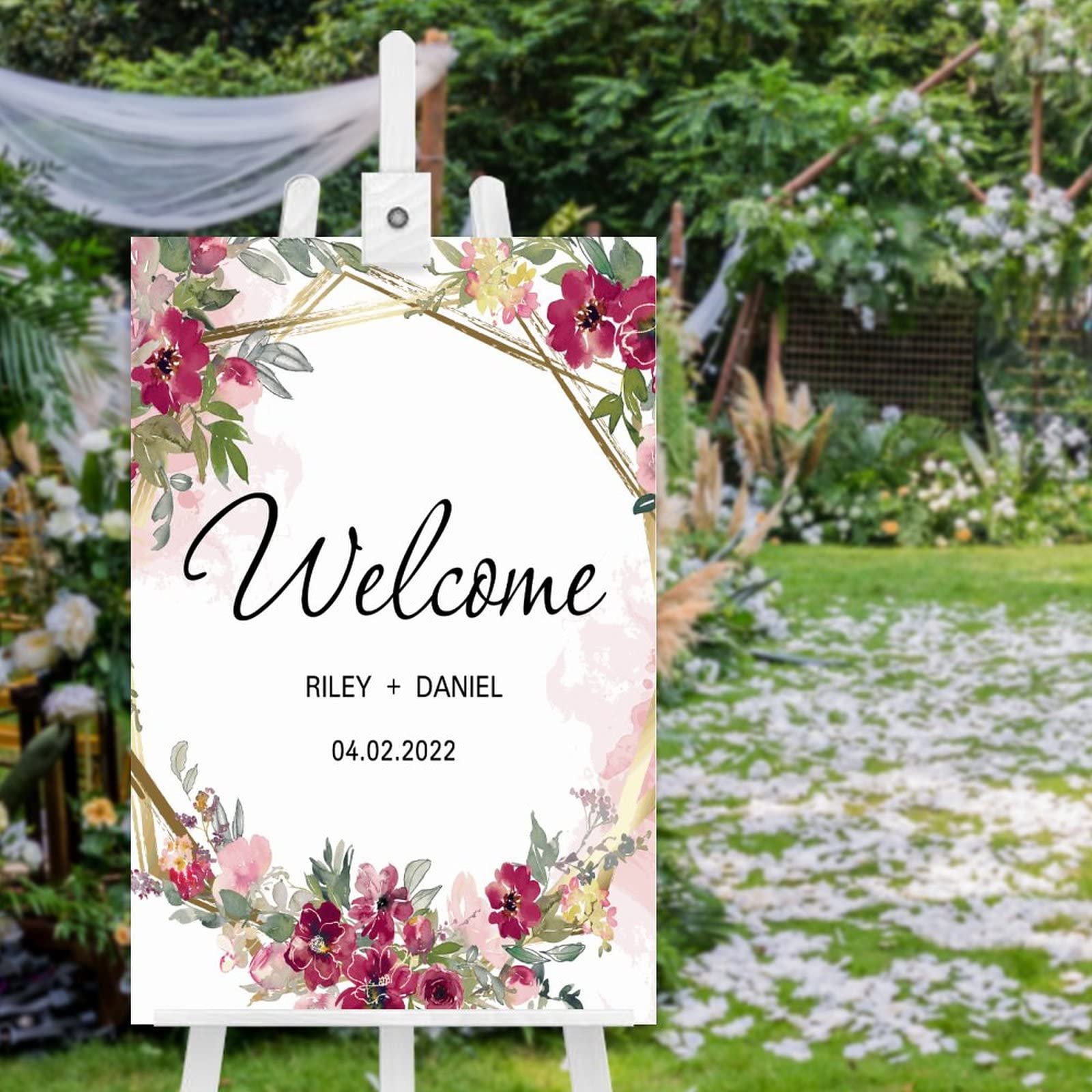 Panneau de bienvenue mariage bois pour sceller vos vœux