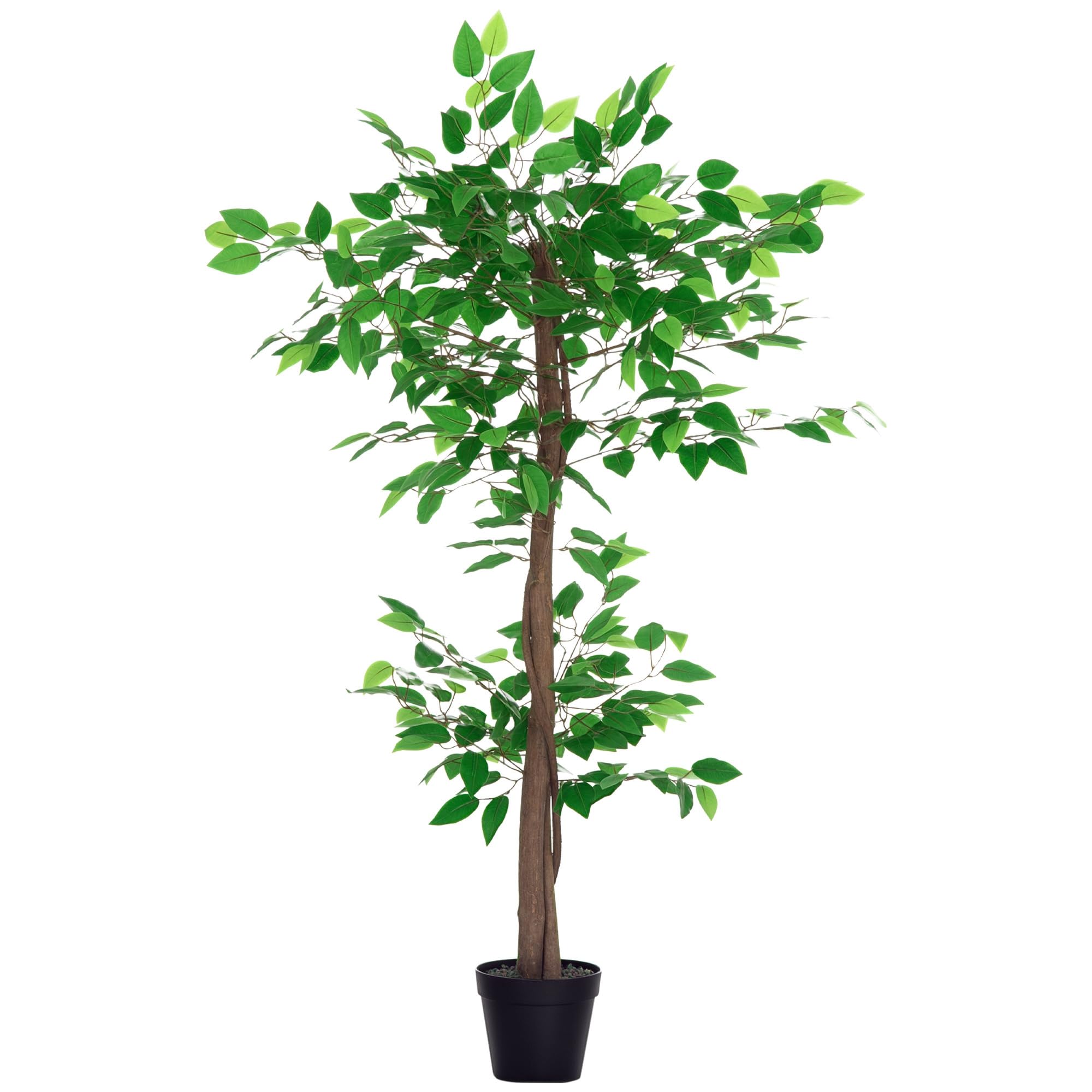 Outsunny Pianta Artificiale per Interni Ø16x120 cm Verde Marrone Nero