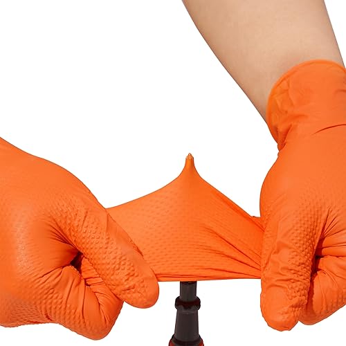 Miniatura 7 de Industrial Nitrile Gloves  Heavy Duty Latex & Powder Free Disposable Gloves with Diamond Texture