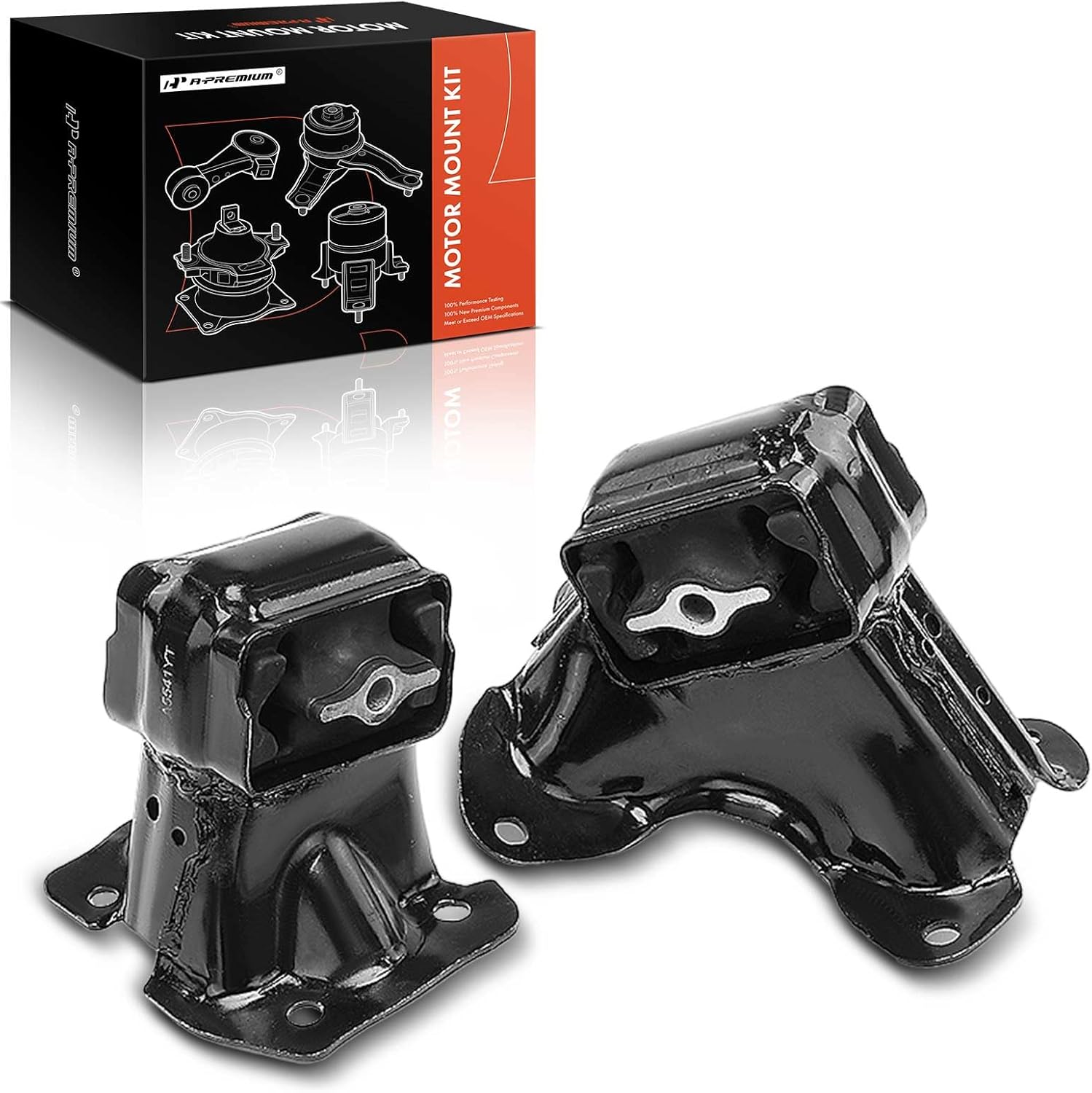 A-Premium Front Left and Right Engine Motor Mount Kit Compatible with Jeep Grand Cherokee 2005-2010, Commander 2006-2010, 3.7L, 2-PC Set, Replace# 52090296AF, 52090296AE