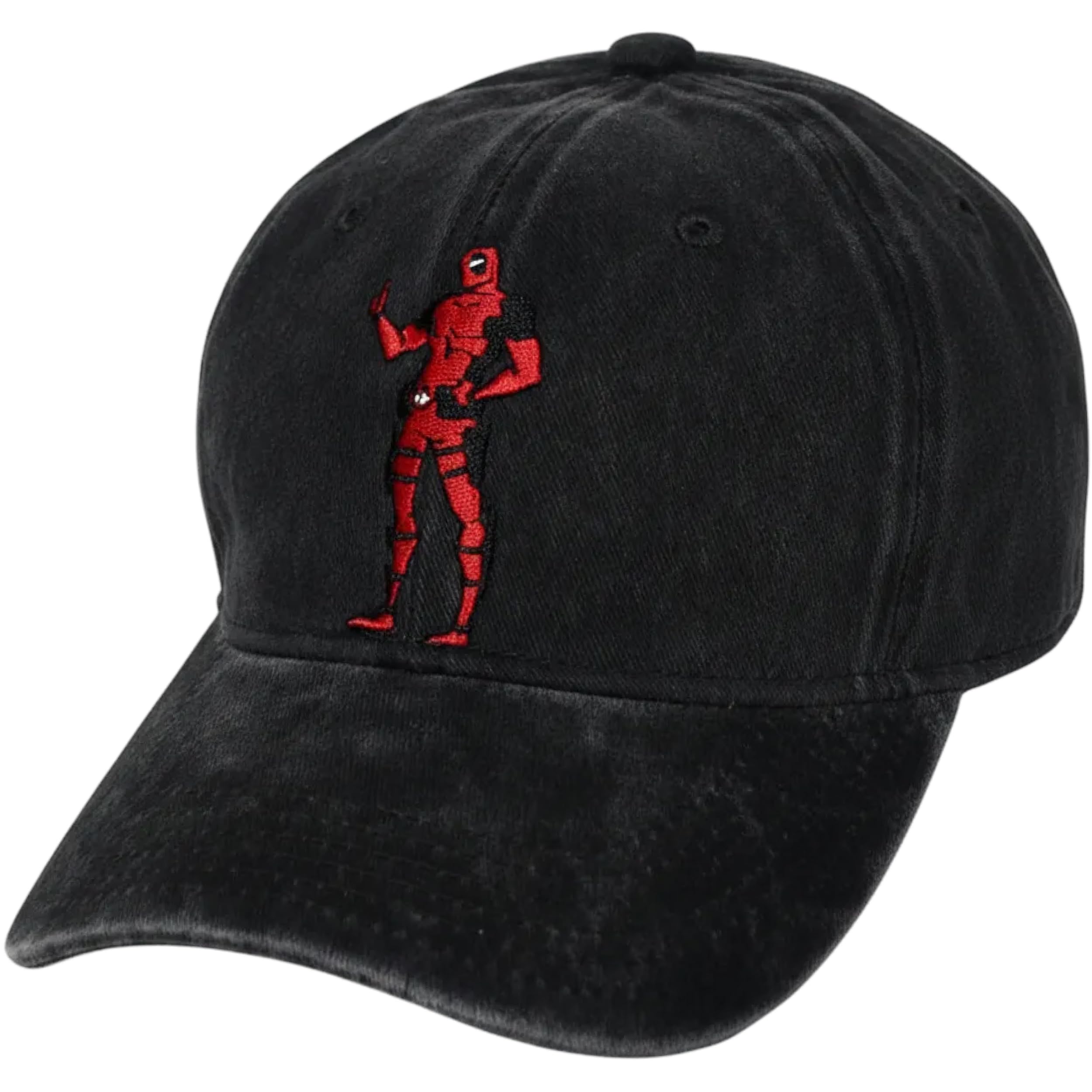 Concept One Marvel Deadpool Have a Nice Day Cotton Adjustable Baseball Hat with Curved Brim, Black/Red, One Size