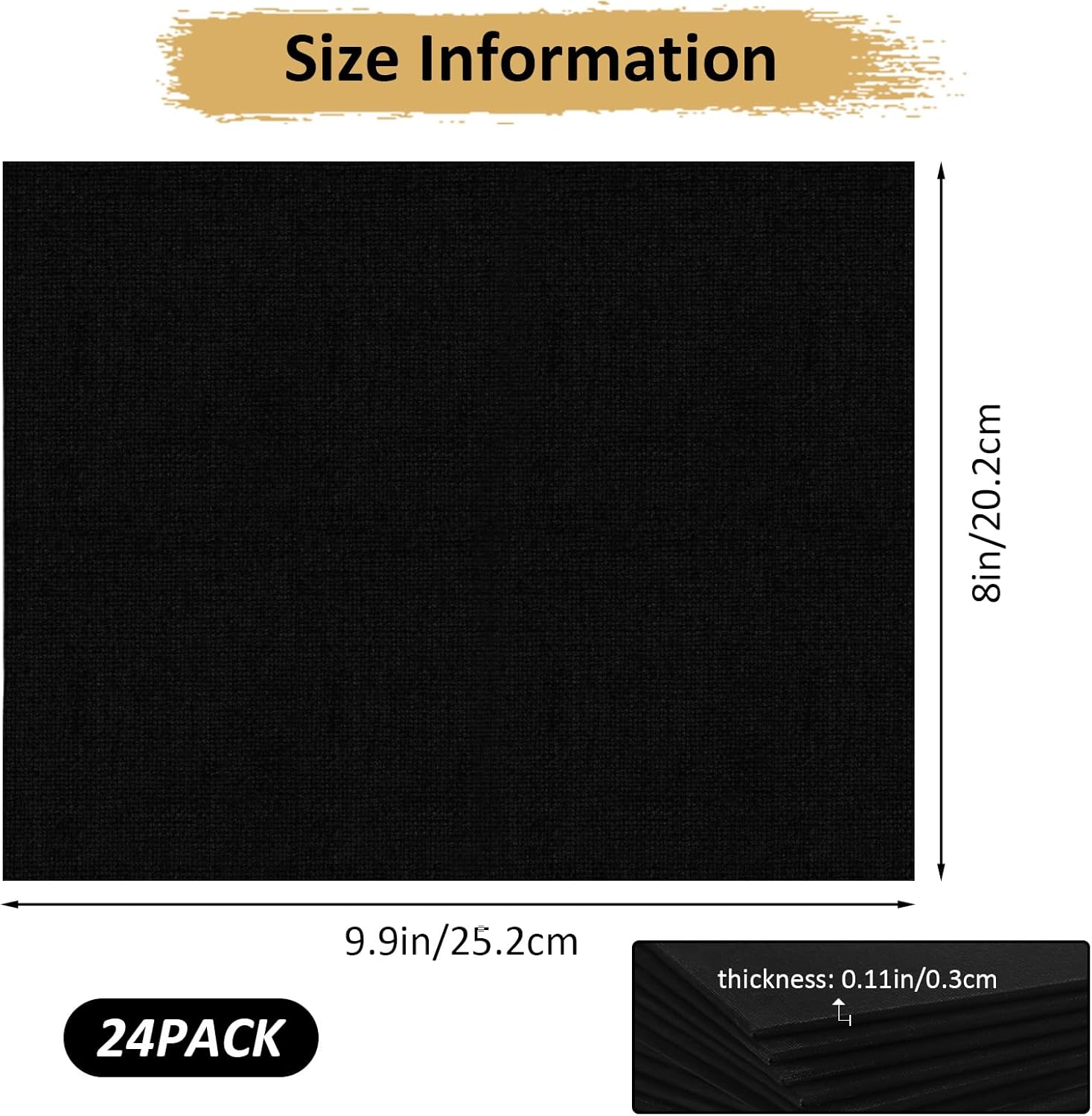 24PCS Black Canvas Board 8x10 inch Art Canvas Boards Blank Painting Canvas Bulk 100% Cotton Canvas Panels Paint Canvases for Painting Blank Canvas Boards for Oil & Acrylic Painting