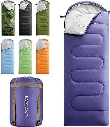 FARLAND Sleeping Bags 30℉ for Adults Teens Kids with Compression
