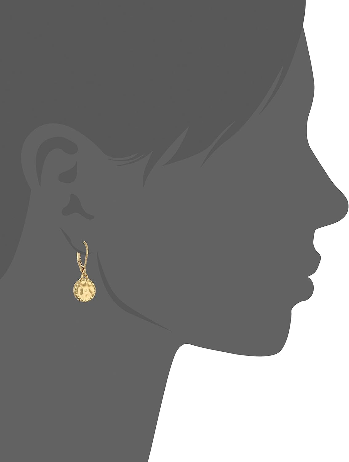 Napier Classics Goldtone Hammered Disk Drop Earrings - Image 2