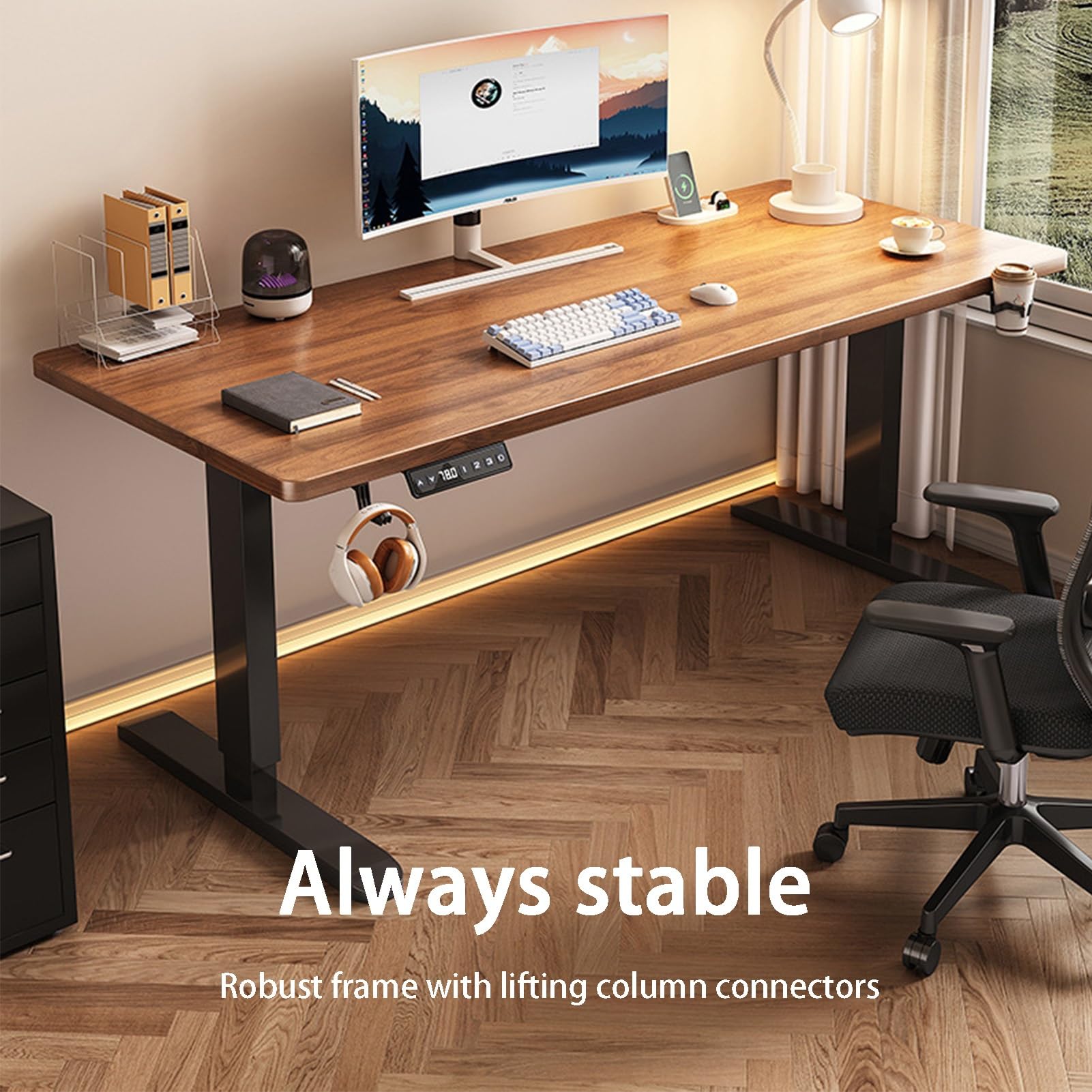 Amazon | 電動昇降デスク160x80センチメートル - 静音高さ調節可能な