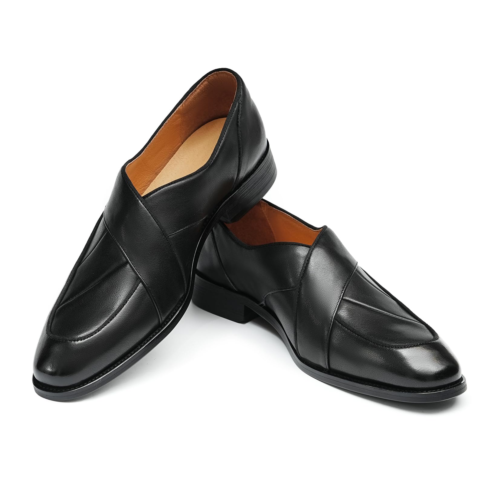 Loafers Retro Negocios para Hombres Mocasines Casuales en Cuero Genuino Zapatos Slip On Formales