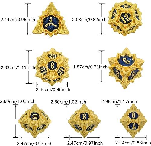 Miniatura 6 de AHDKEJG Juego de dados de metal DND Dungeons and Dragons MTG D&D D20, dados poliédricos aplicables a RPG Warhammer, juego de rol Pathfinder, juego