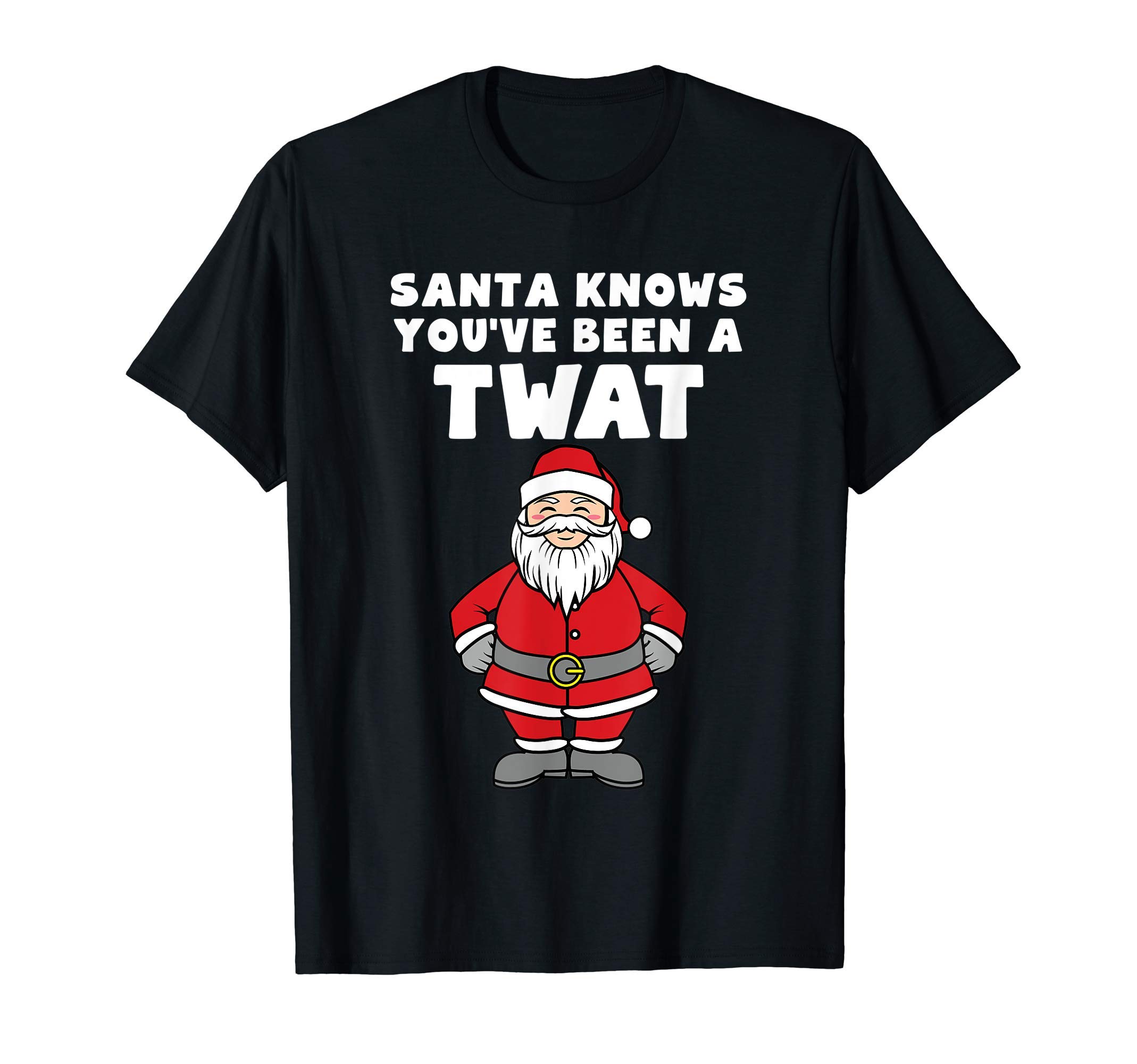 Snippy Cuts ApparelSanta Knows You've Been A Twat Rude Christmas T-ShirtOEKO-TEX STANDARD 100