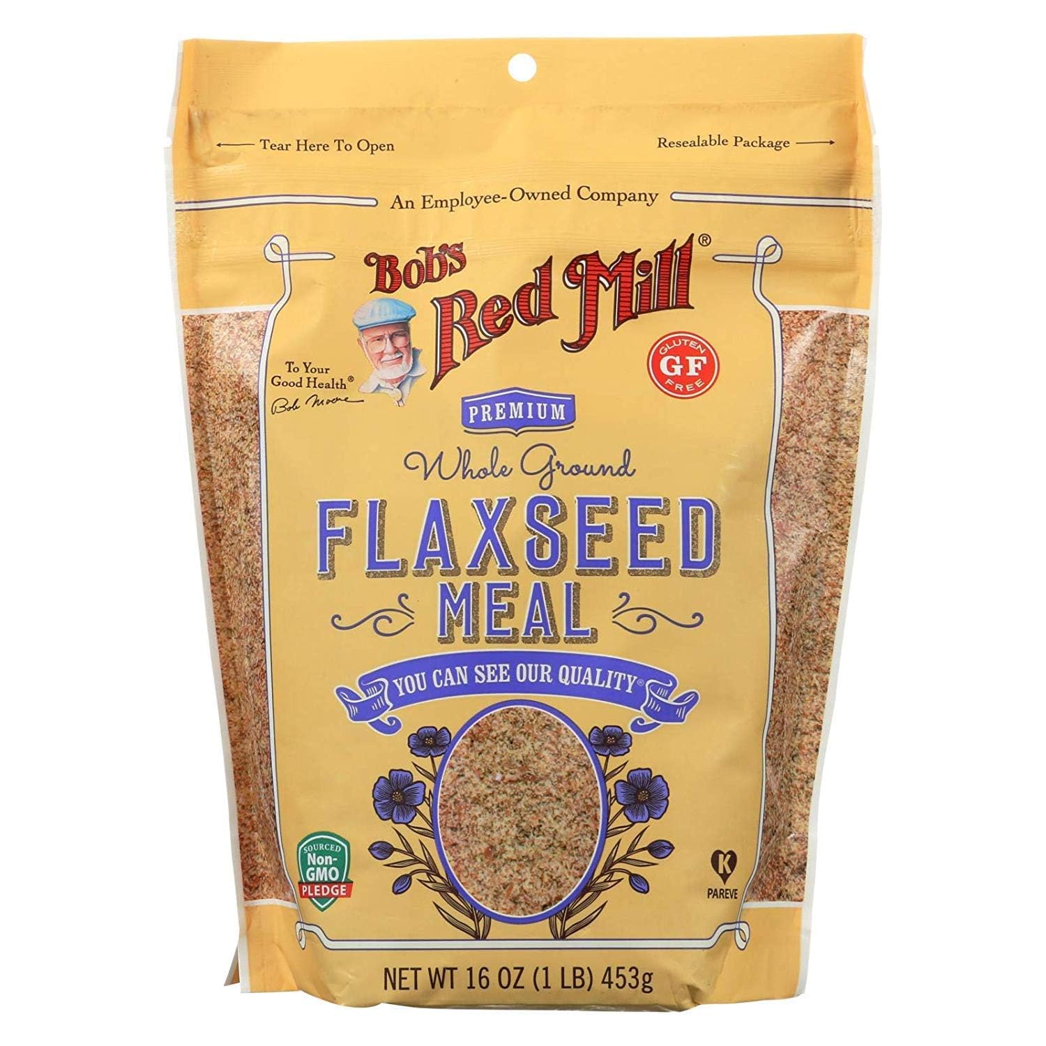 BOB'S RED MILL, Flaxseed Meal, Gluten Free, Pack of 4, Size 16 OZ, (Gluten Free Kosher)4