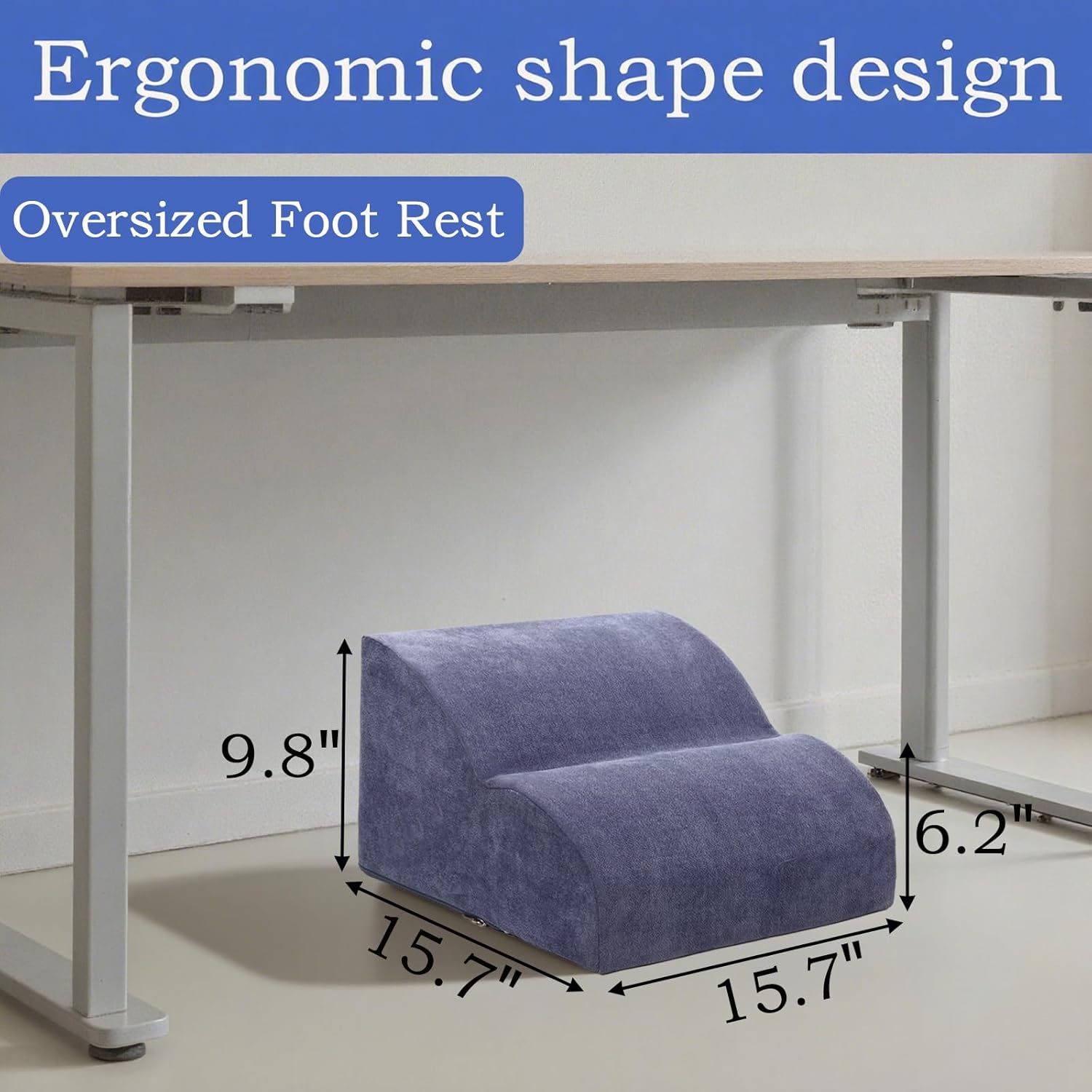 Foot Rest for Under Desk at Work.Multifunctional 3-Tier Foot Stool,with Washable Footrest.for Under Desk,Office Chair Gaming Chair & Sofa,Leg Elevation Pillow,Supports Posture-Light Blue