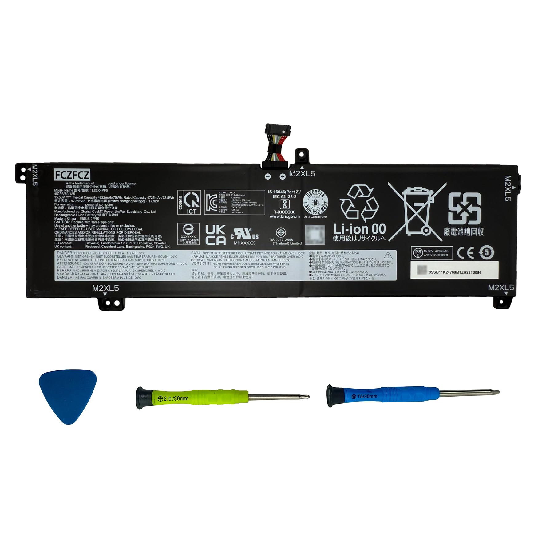 Amazon.com: FCZFCZ L22X4PF5 Battery 75Wh Replacement for Lenovo