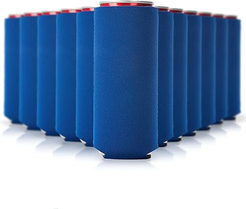 Fundas delgadas para enfriar latas, paquete de 12 unidades, aisladores plegables de neopreno en blanco de 12 onzas, enfriadores de bebidas delgados