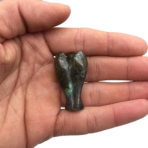 Miniatura 2 de mosoao 1.5" Ángel vidrio tallada Curación cristales bolsillo Guardian Reiki Estatua