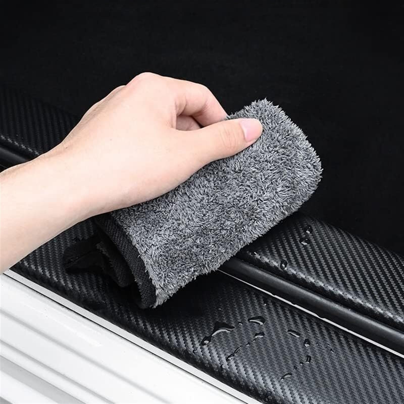 Tira de protección del Maletero 5 Protectores de umbral Puerta Coche Fibra Carbono, Pegatinas Cuero para Parachoques Trasero para Chrysler 200C
