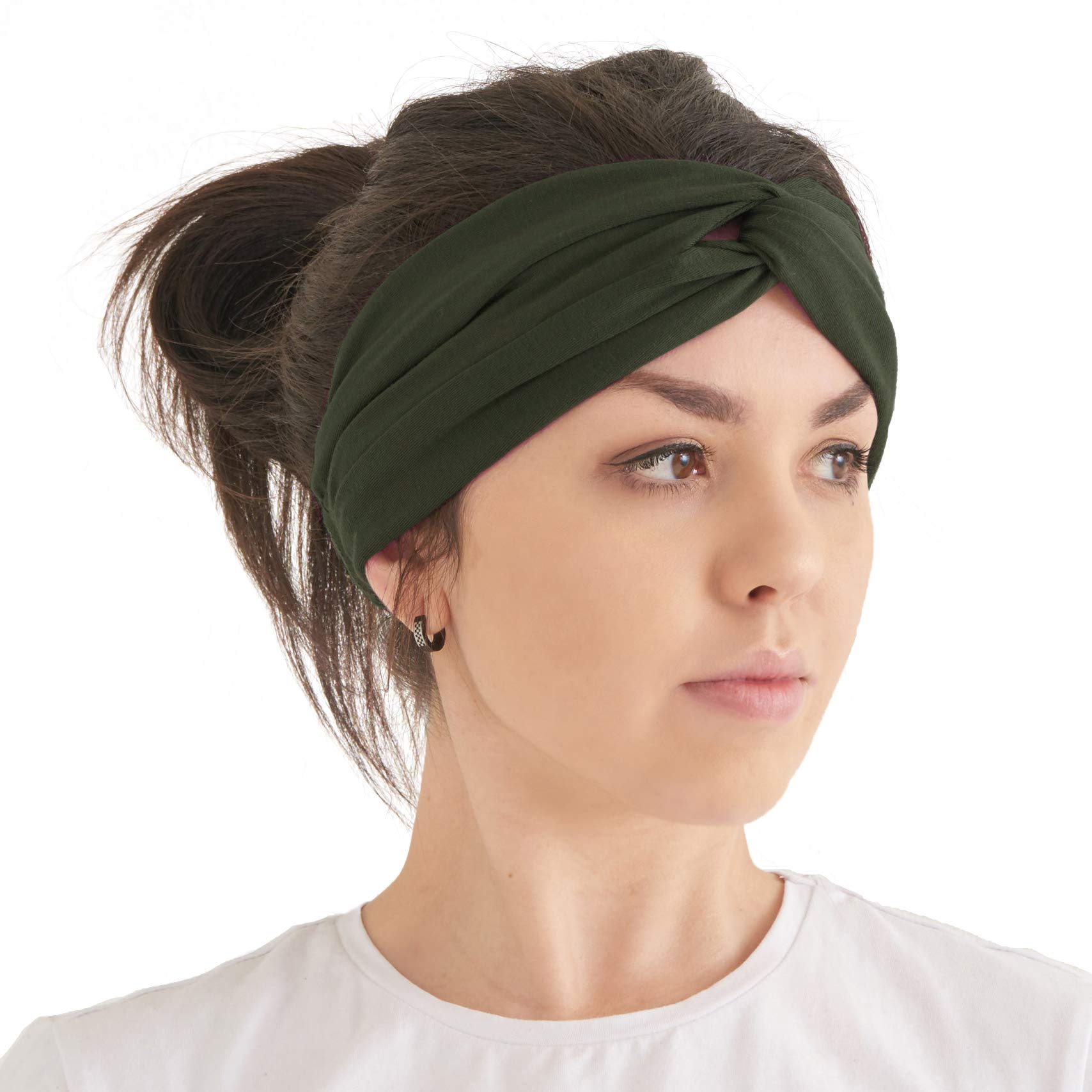 Aceorna Fasce Per Capelli Boho 3 Pezzi: Larghe, A Turbante, Elastiche, Per Yoga, Allenamento E Tutti I Giorni, Leopardo E Fantasie