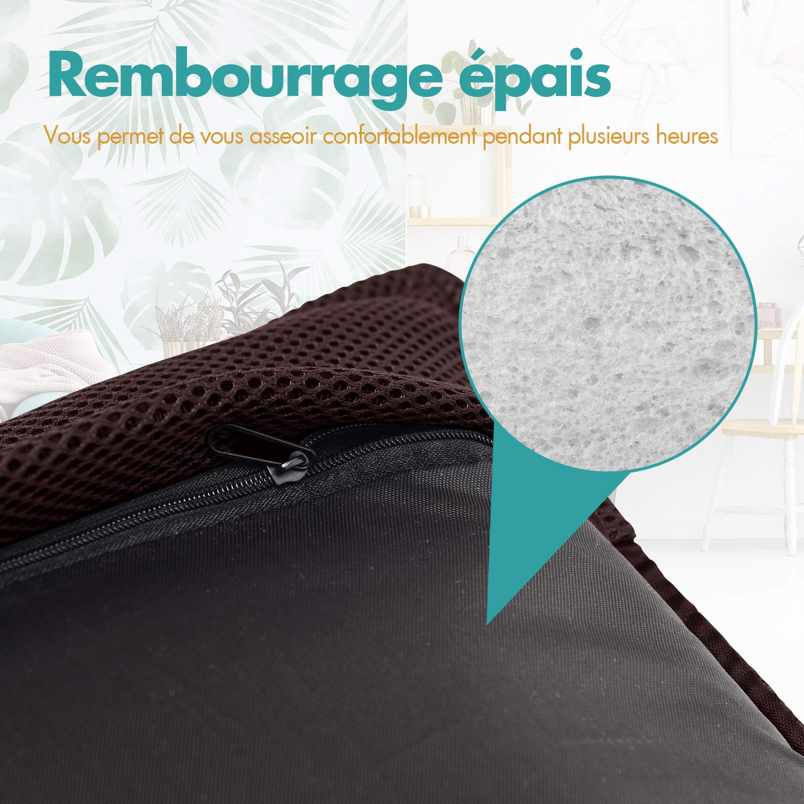 COSTWAY Chaise de Sol Pliable, Tatami Inclinable en 6 Position, Idéal pour Chambre, Salon, Bureau, Chaise de Plancher pour Jeu, Lecture 44 x 54,5 x 53,5CM, Jusqu’à 136KG (Brun)