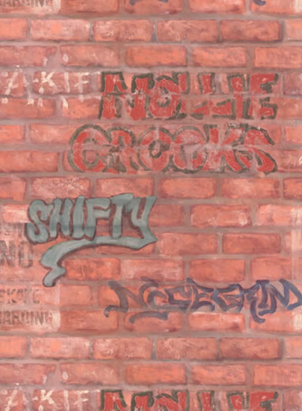 FAUX BRICK WALLPAPER, GRAFFITI RED, Wallpaper Amazon Canada
