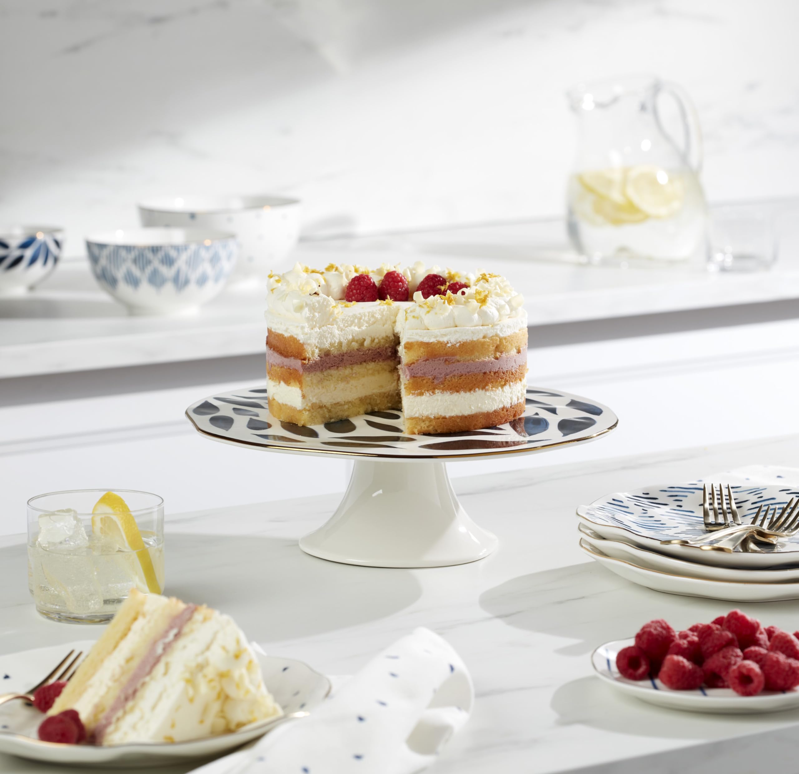 Lenox Blue Bay Cake Plate, 3.31