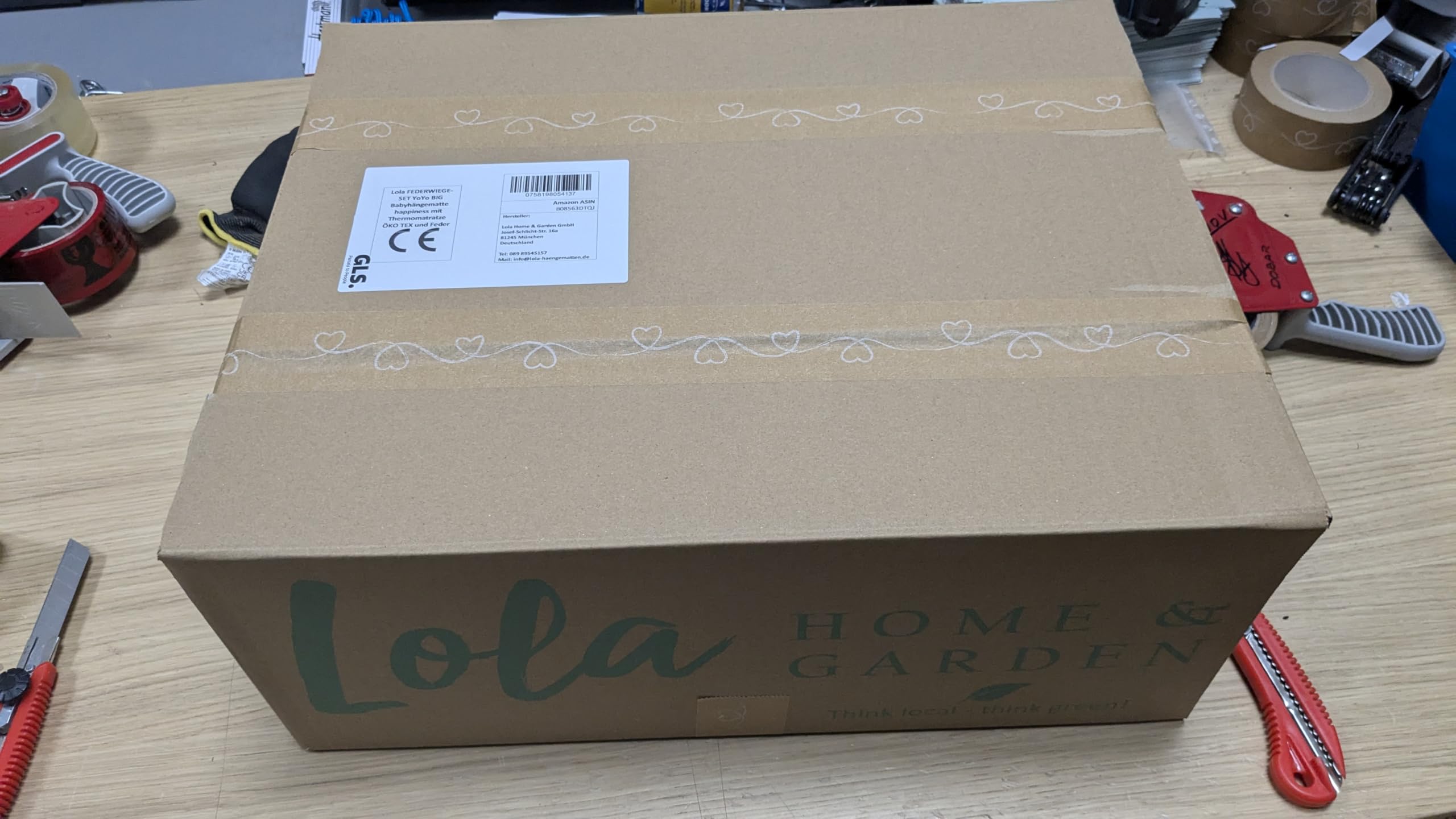 Lola FEDERWIEGE-SET YoYo BIG Babyhängematte happiness mit Thermomatratze ÖKO TEX und Feder