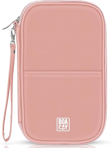 Organizador de documentos de viaje, soporte para pasaporte familiar, billetera premium para mujeres y hombres, funda portátil y plegable para