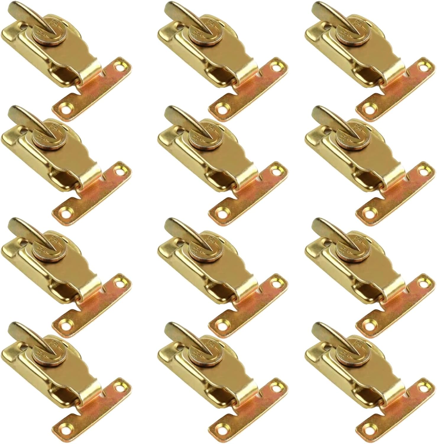 12 Pcs Table Connectors, 2.8 in Table Locks, Alloy Steel Table Buckles, Retro Table Leaf Hardware with Golden Latch Hasp for Wooden Box