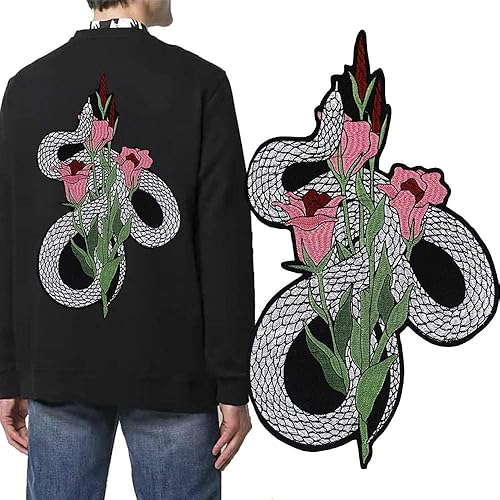 Parches bordados de moda con estampado de serpientes, parches de hierro para accesorios de ropa, decoración de jeans, 1 pieza