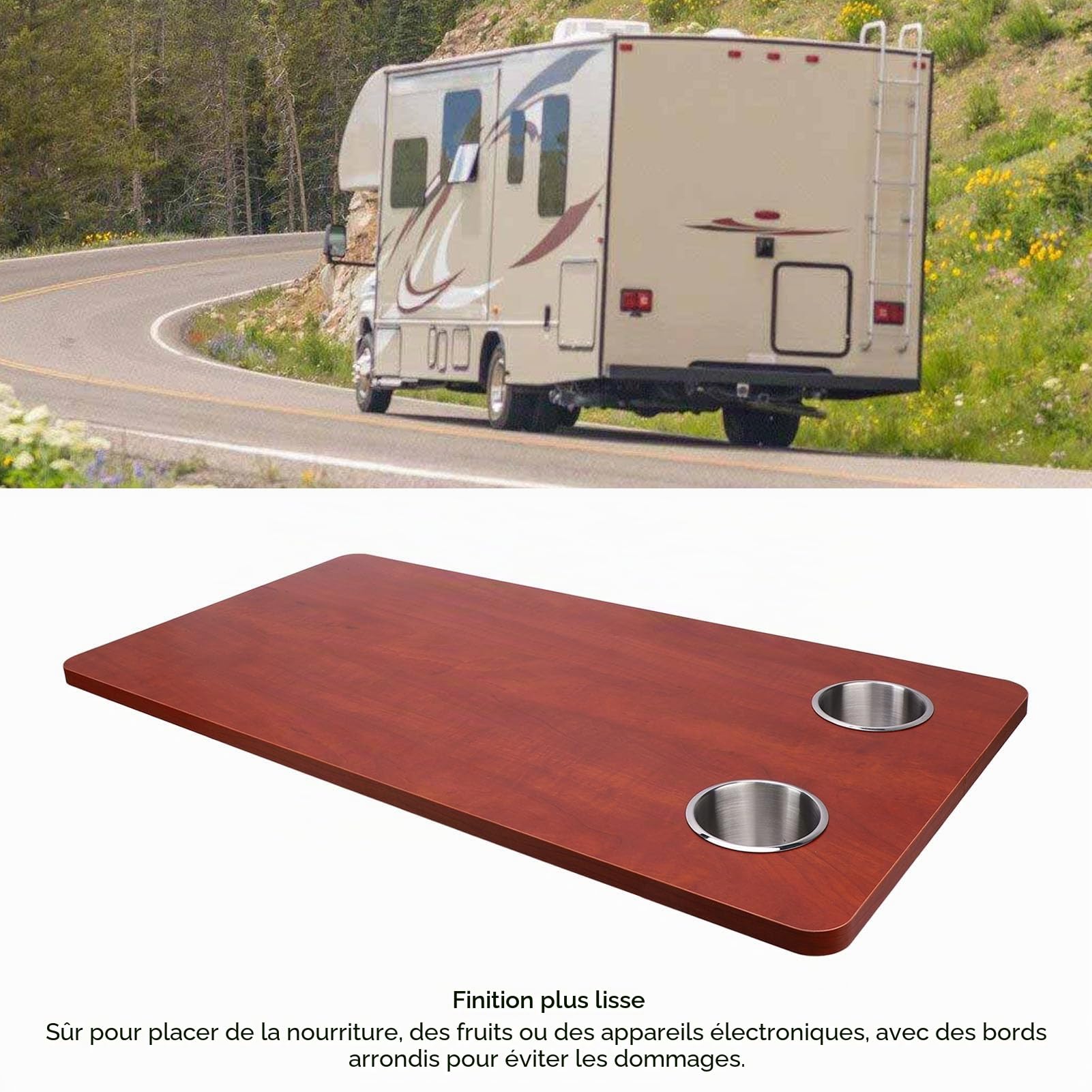 RV Table Dessus En Bois Massif Table à Manger Dessus pour Campervan Bateau Yacht Decks
