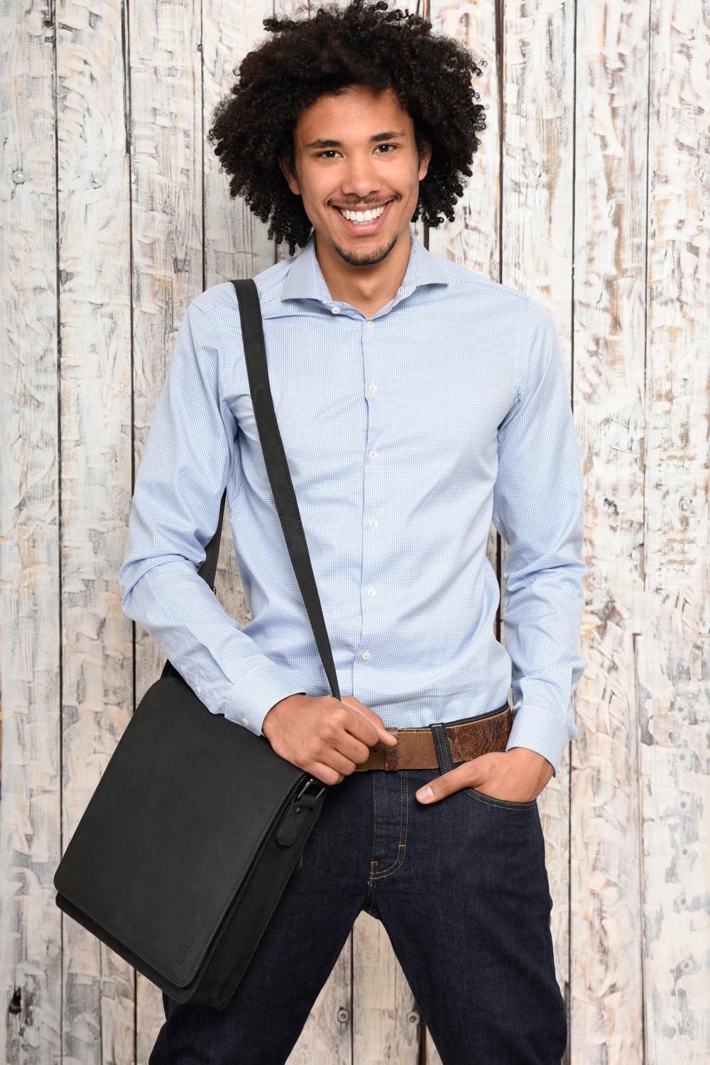 LEABAGS London - Bolso bandolera Unisex adulto
