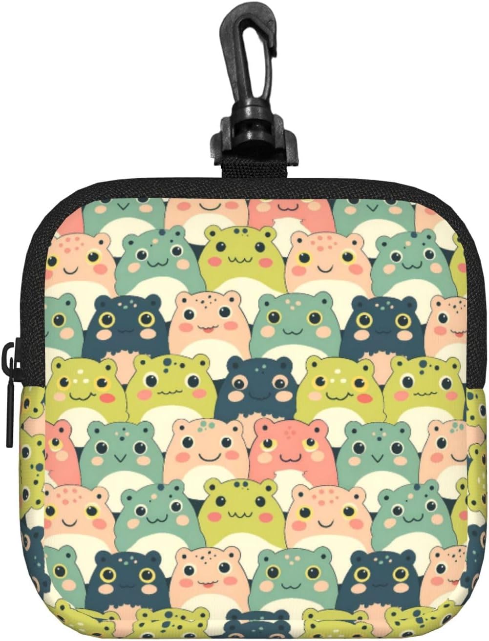 Cute Cartoon Rainbow Frogs Print Small Travel Toiletry Bag