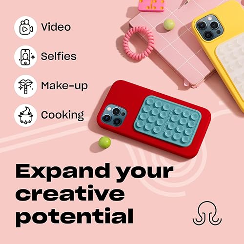 Miniatura 5 de OCTOBUDDY Classic Soporte adhesivo de silicona con succión fuerte para funda de teléfono, manos libres, para selfies y videos, para iPhone y