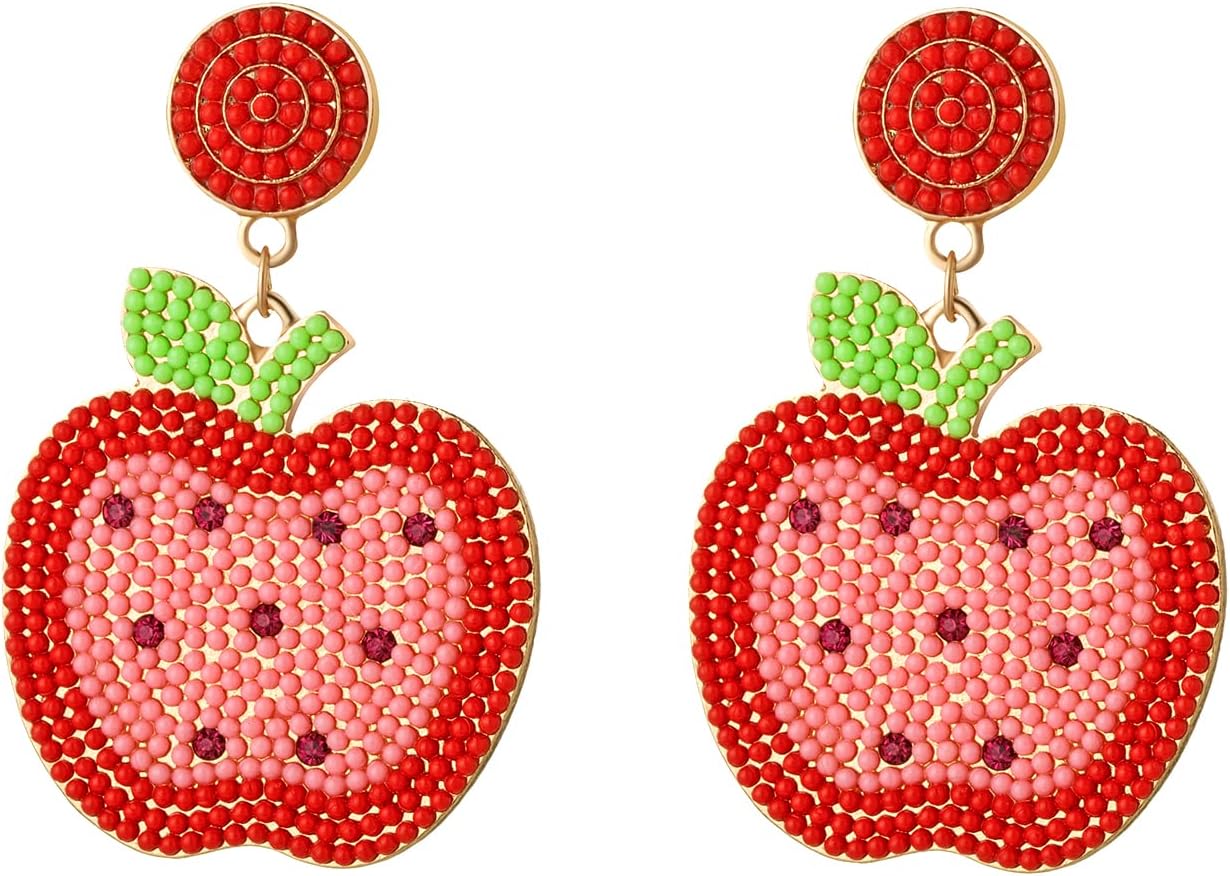 Teacher Earrings for Women Rhinestone Beaded Dangle Drop Pencil FRIYAY Earrings Colorful Teacher Appreciation Earrings Back To School Jewelry Set - Image 6