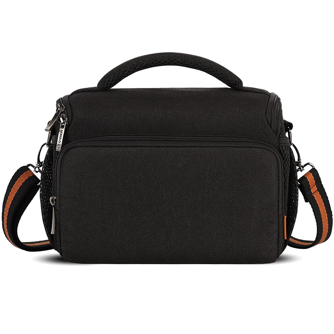 DOMISO - Borsa a tracolla impermeabile anti-shock per reflex DSLR compatibile con Nikon D90 D7000 D5300/Canon 60D 700D 5D2/Sony A580 A900/Olimpus/Fujifilm/Sony/Panasonic/Pentax/Samsung, colore: Nero